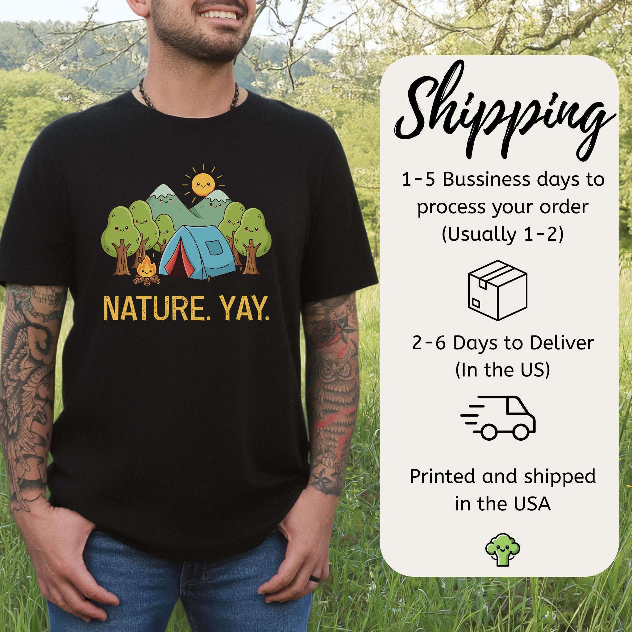 Nature Yay Cute Camping Adventure T-Shirt