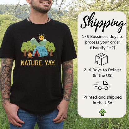 Nature Yay Cute Camping Adventure T-Shirt
