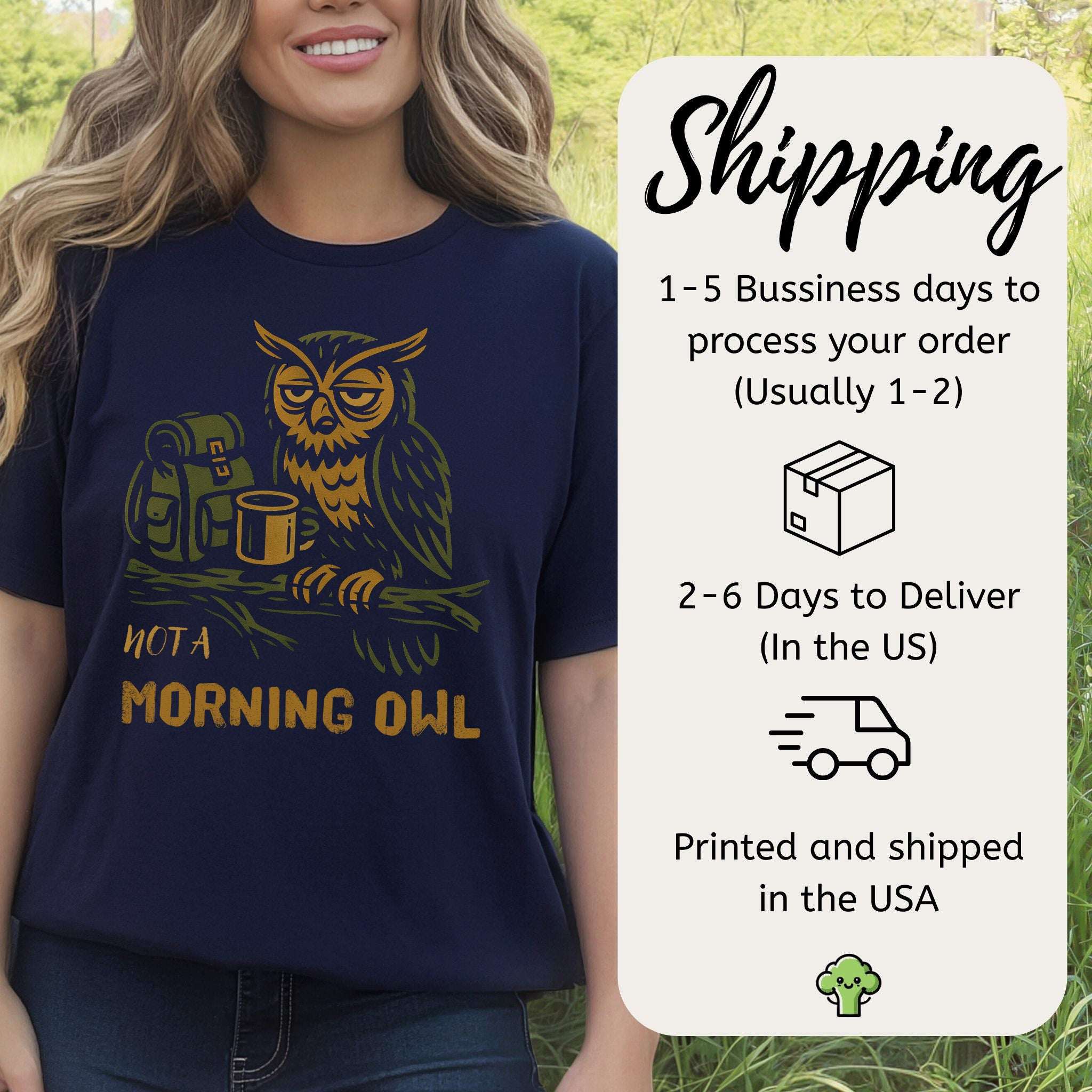 Not a Morning Owl Vintage Forest Coffee T-Shirt