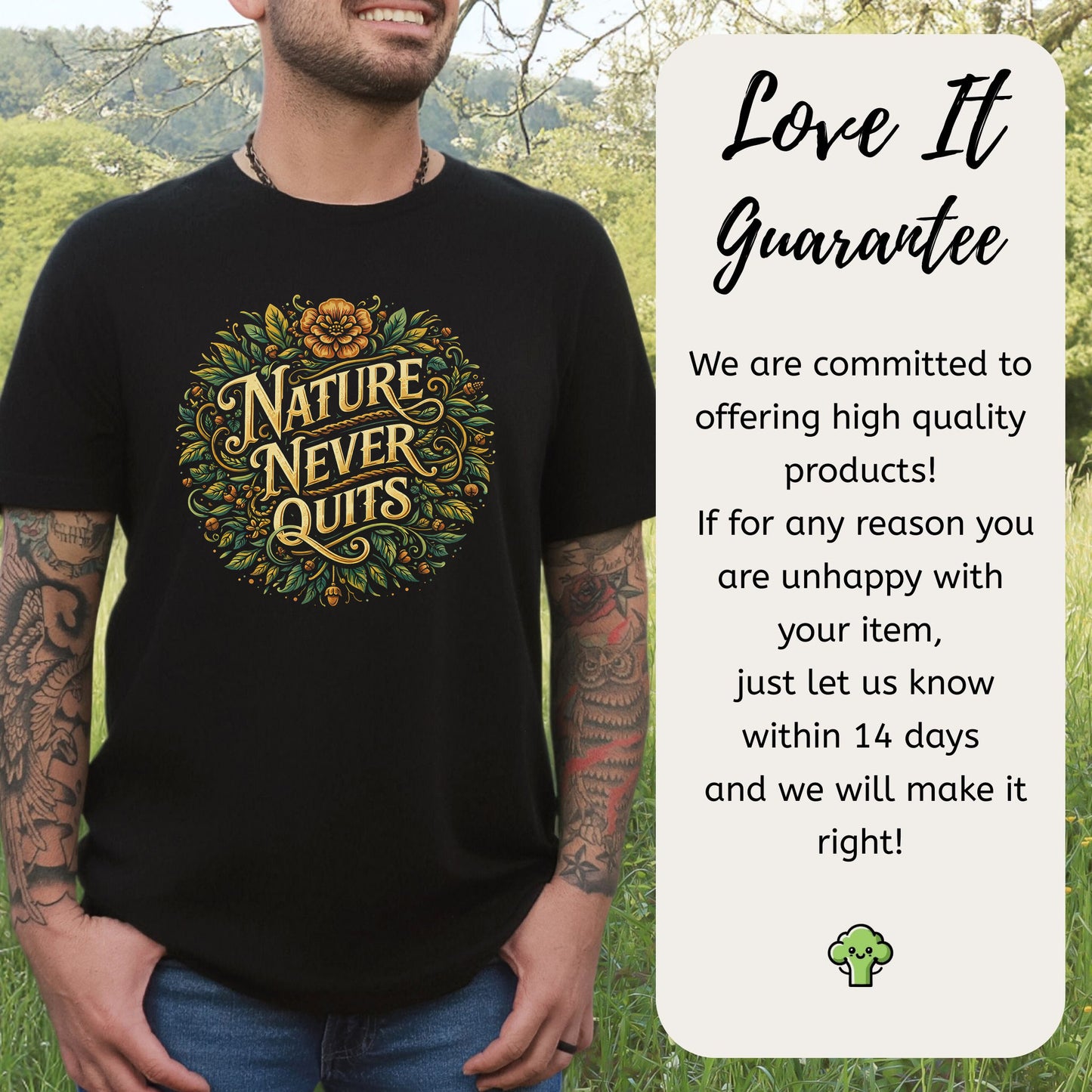 Nature Never Quits Vintage Botanical Floral Adventure T-Shirt