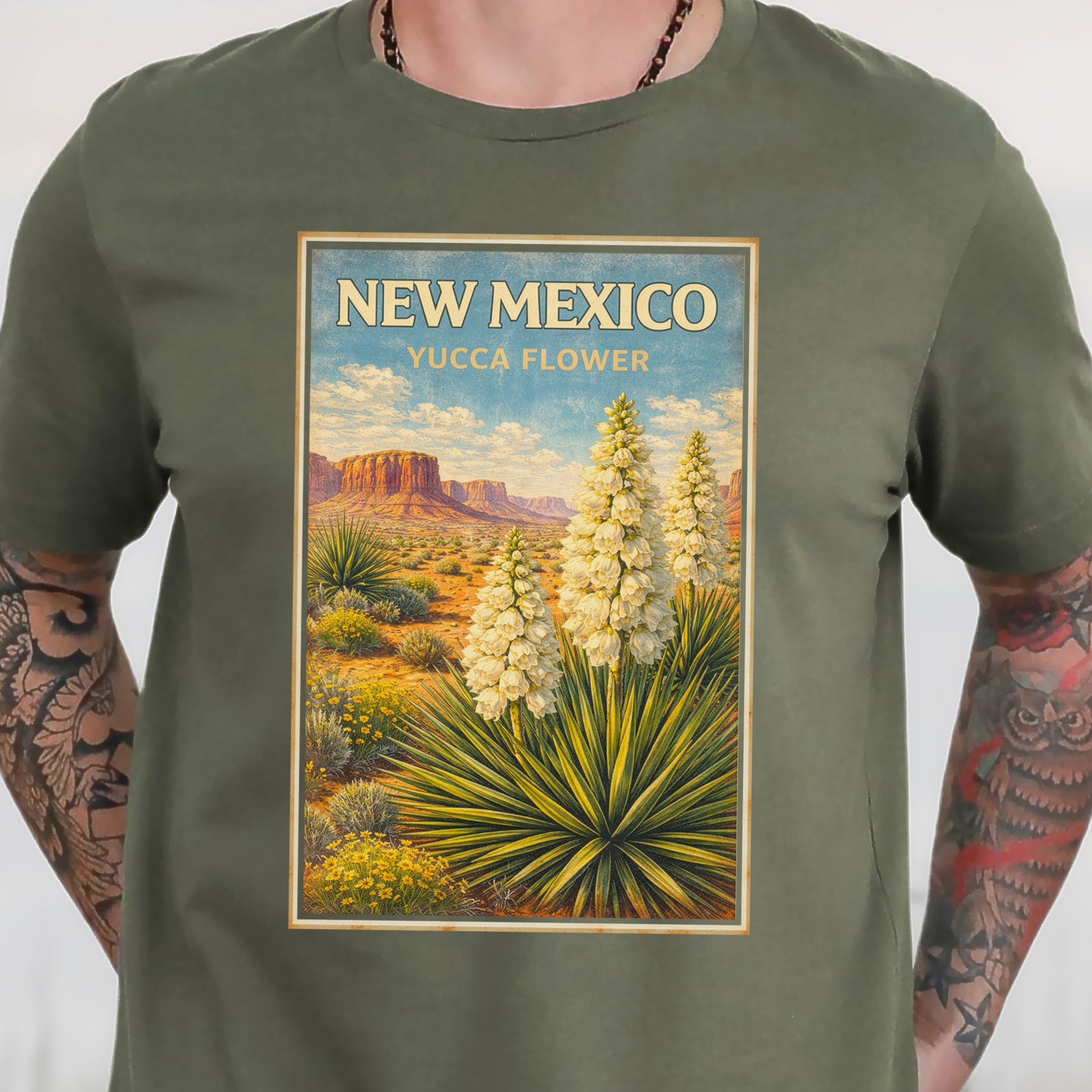 New Mexico Yucca Flower Desert Botanical Vintage Nature T-Shirt