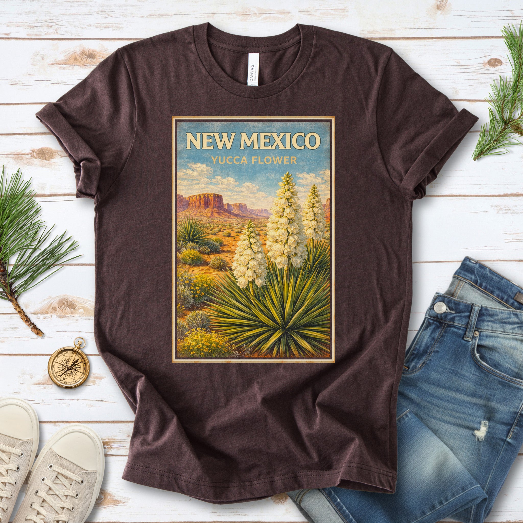 New Mexico Yucca Flower Desert Botanical Vintage Nature T-Shirt