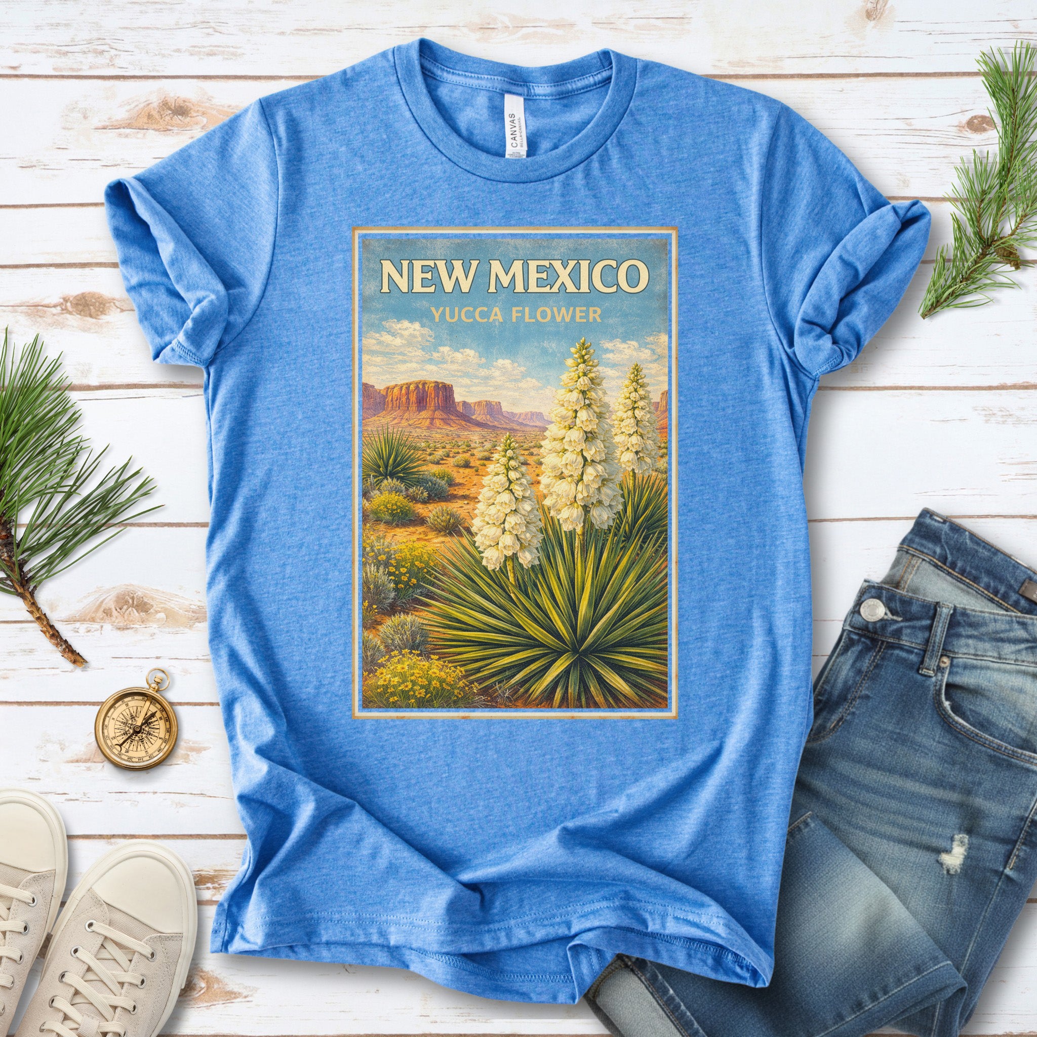 New Mexico Yucca Flower Desert Botanical Vintage Nature T-Shirt