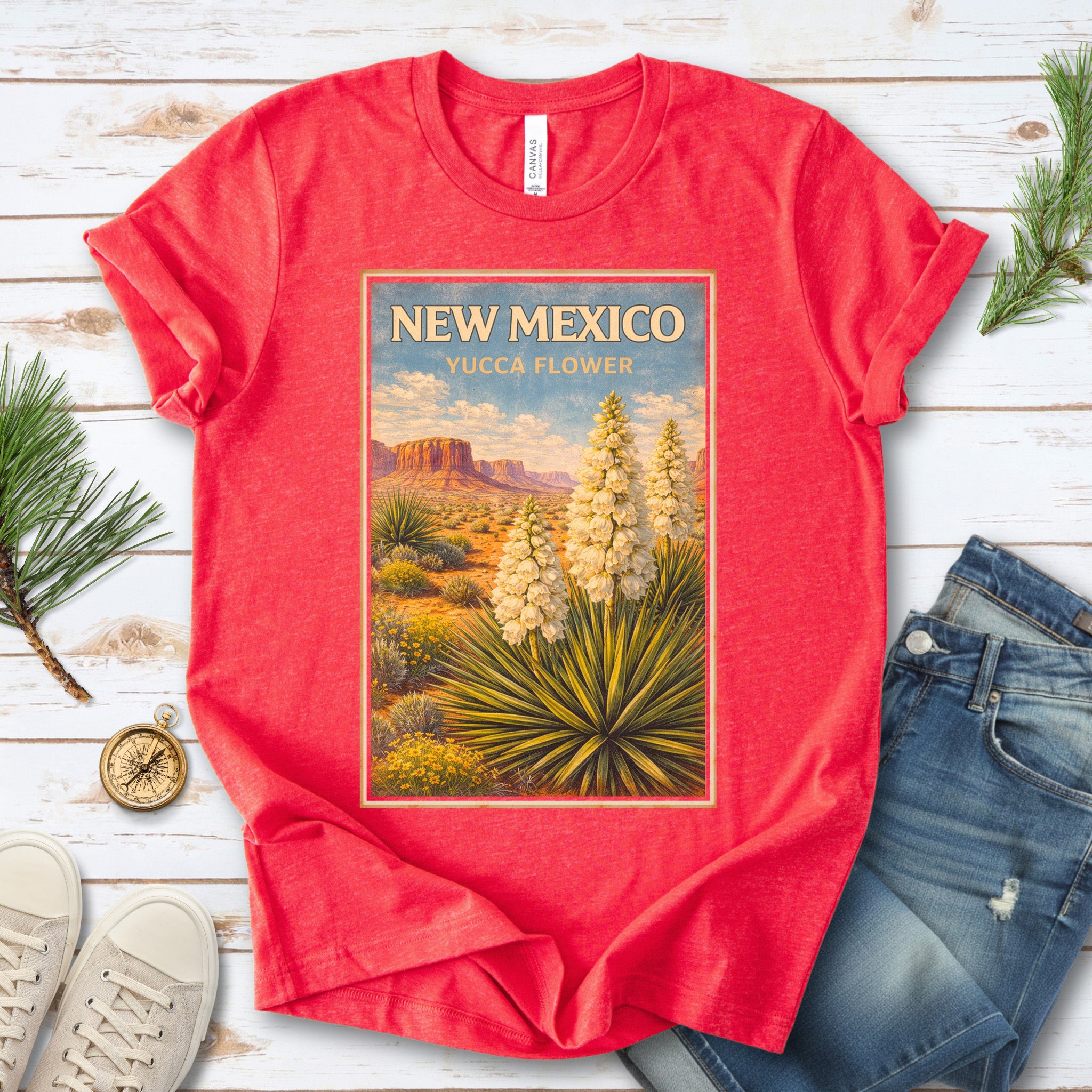 New Mexico Yucca Flower Desert Botanical Vintage Nature T-Shirt