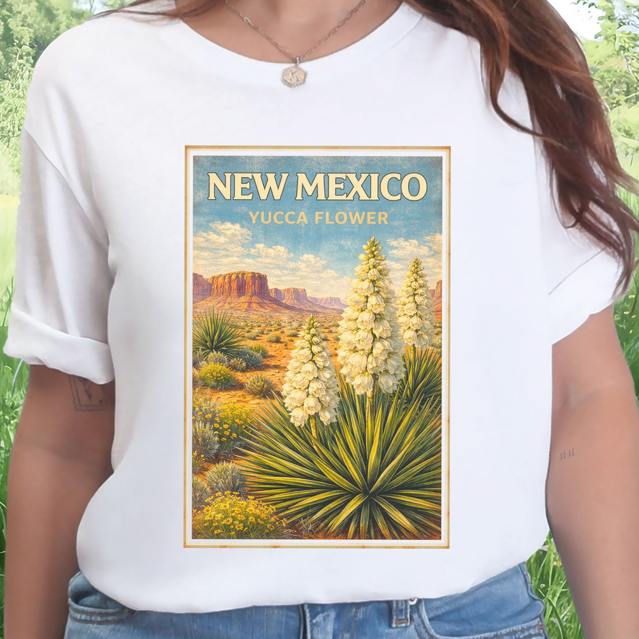 New Mexico Yucca Flower Desert Botanical Vintage Nature T-Shirt