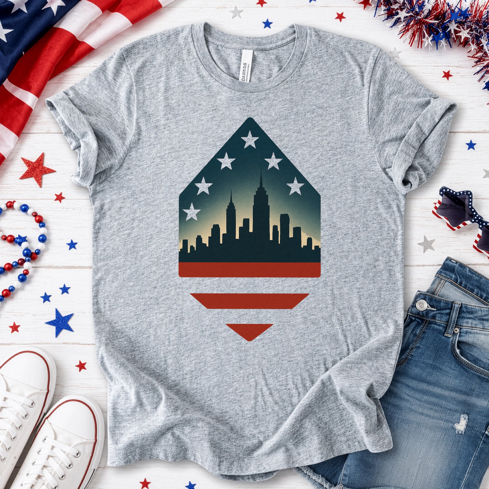 New York City Skyline 4th of July T-Shirt