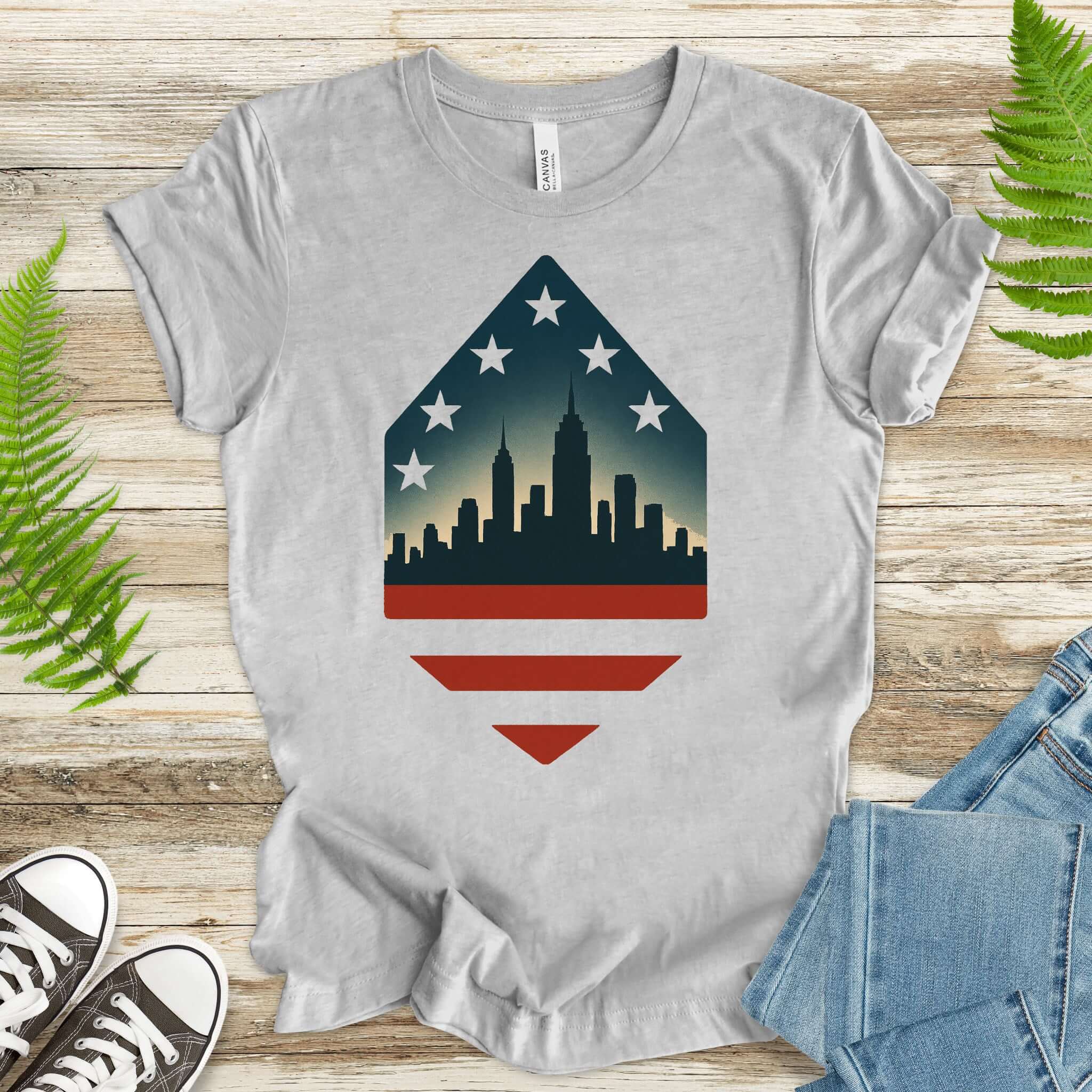 New York City Skyline 4th of July T-Shirt