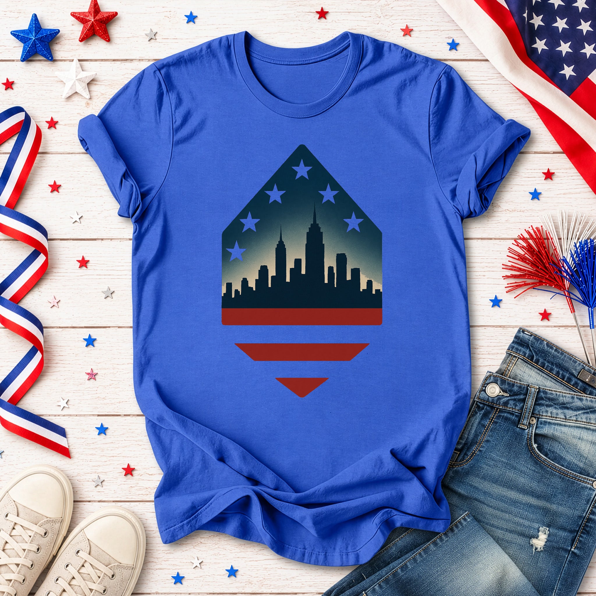New York City Skyline 4th of July T-Shirt