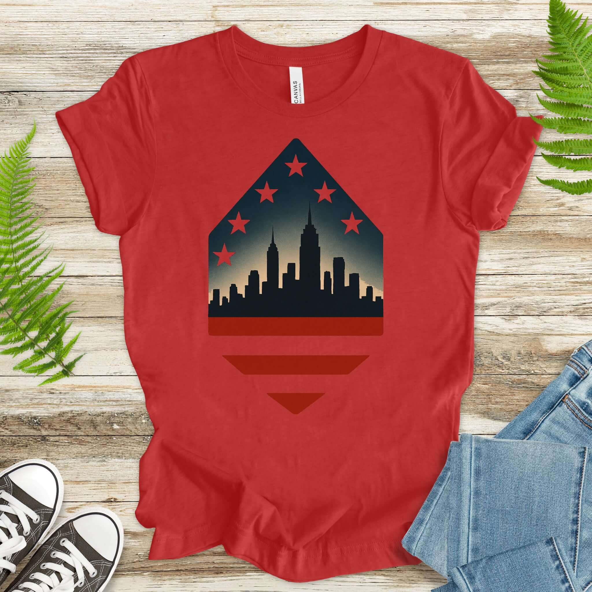 New York City Skyline 4th of July T-Shirt