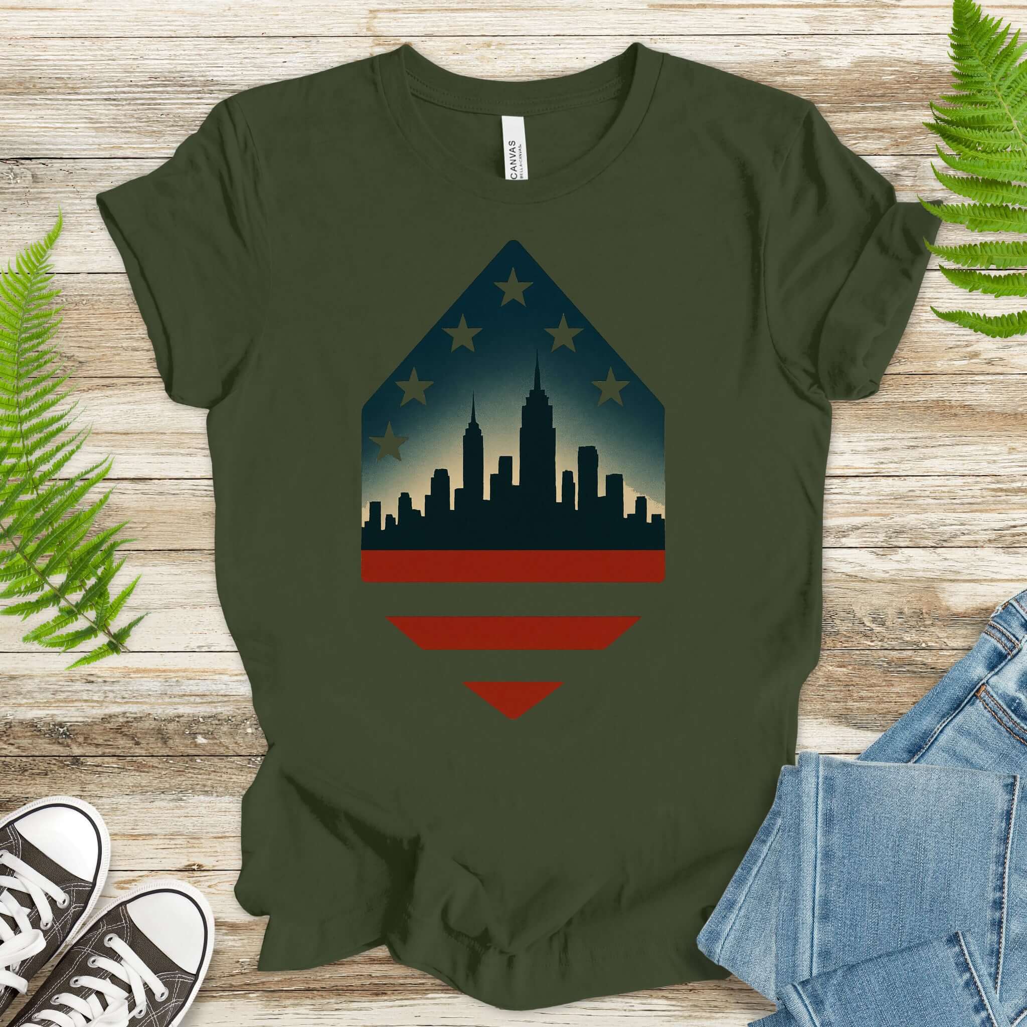 New York City Skyline 4th of July T-Shirt