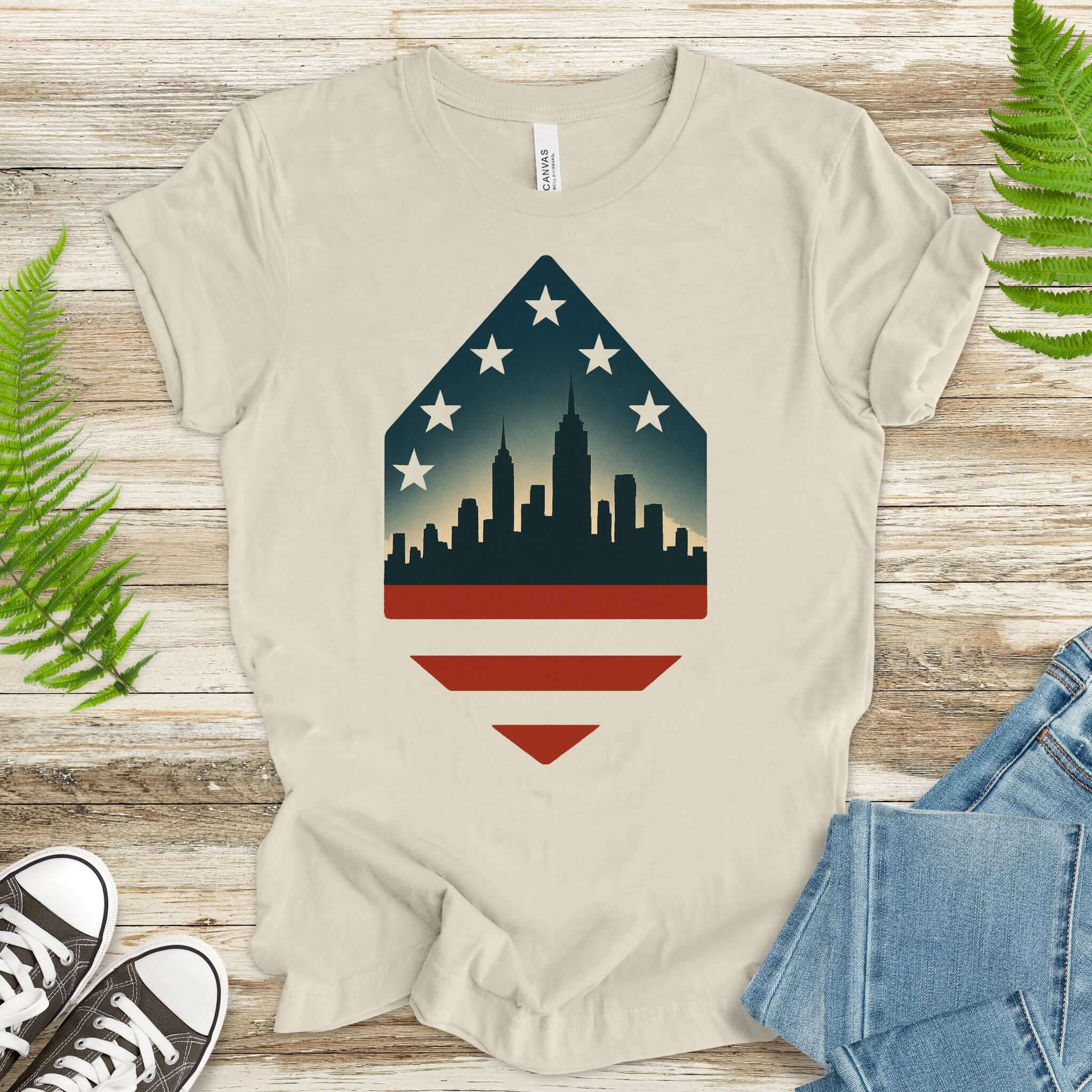 New York City Skyline 4th of July T-Shirt