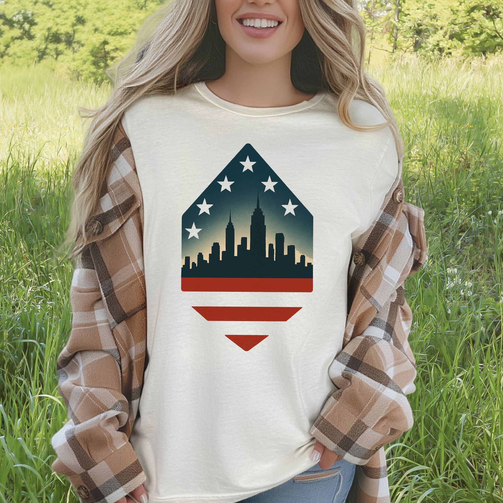 New York City Skyline 4th of July T-Shirt