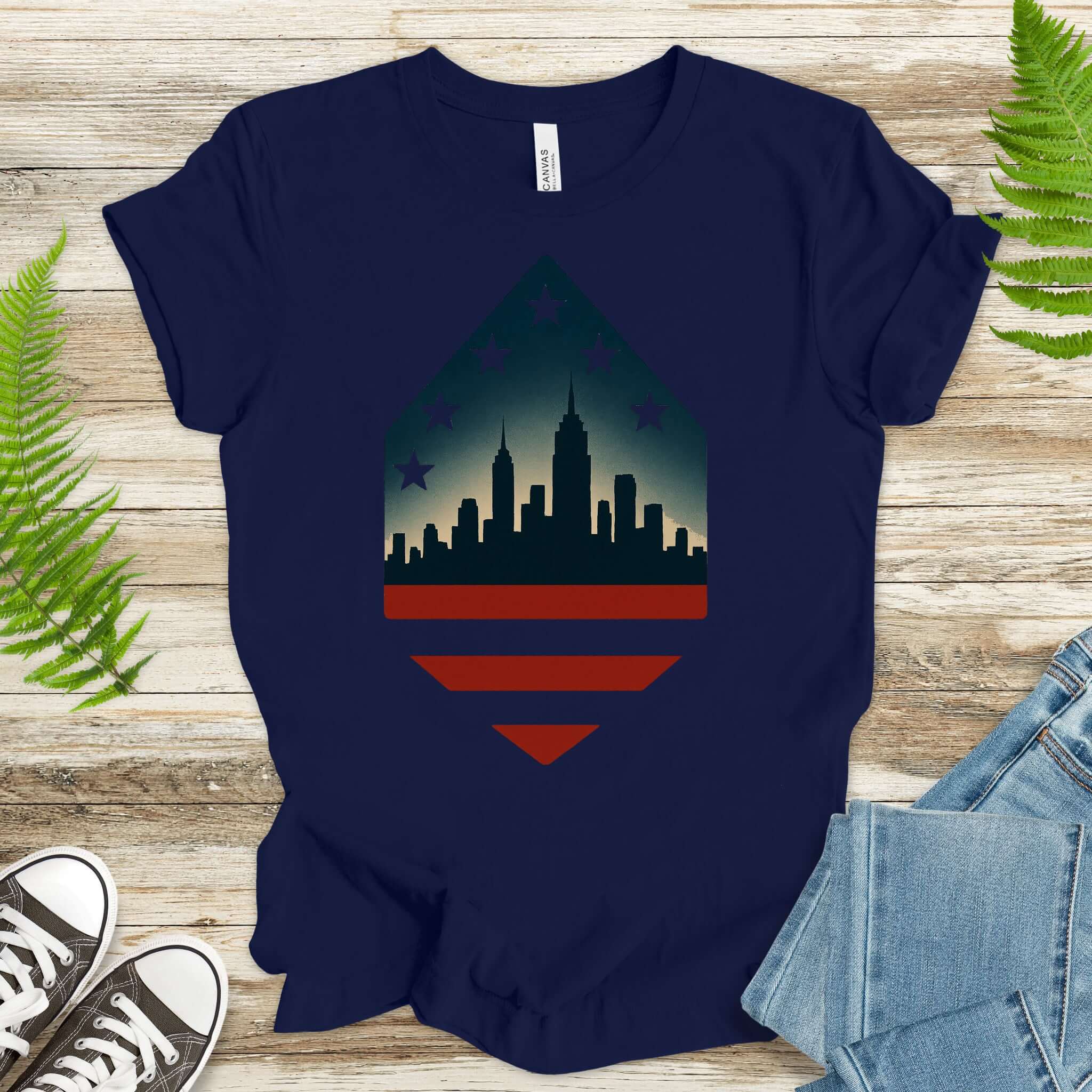 New York City Skyline 4th of July T-Shirt