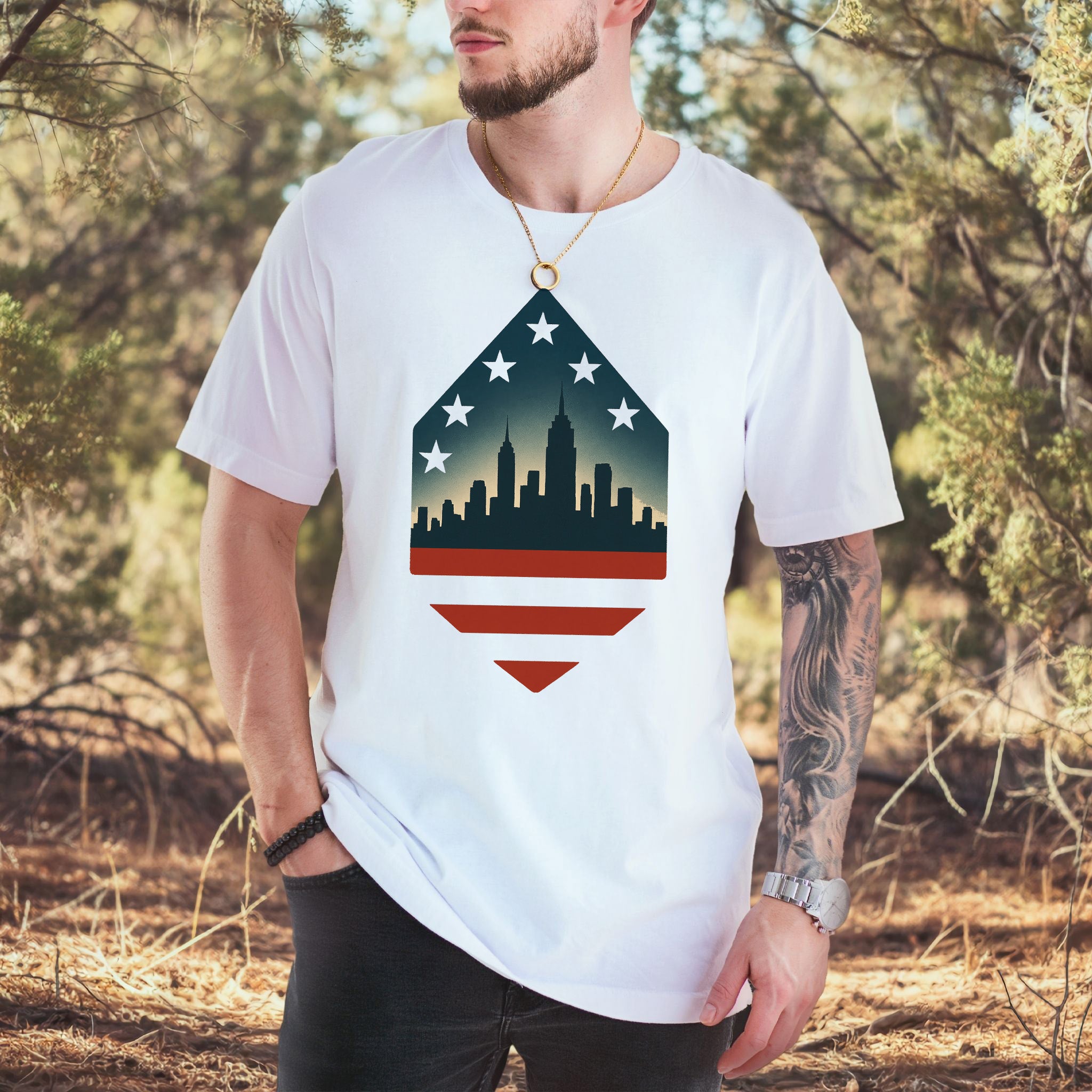 New York City Skyline 4th of July T-Shirt