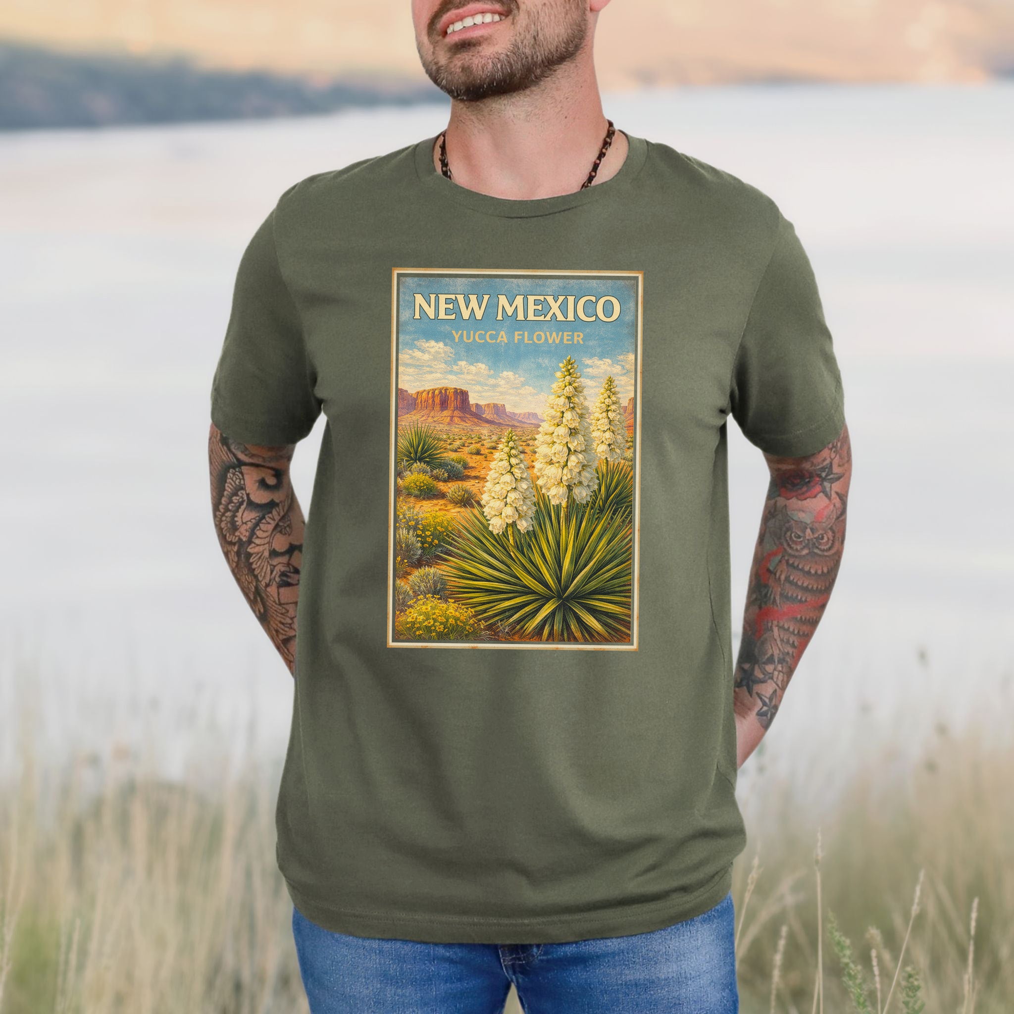 New Mexico Yucca Flower Desert Botanical Vintage Nature T-Shirt