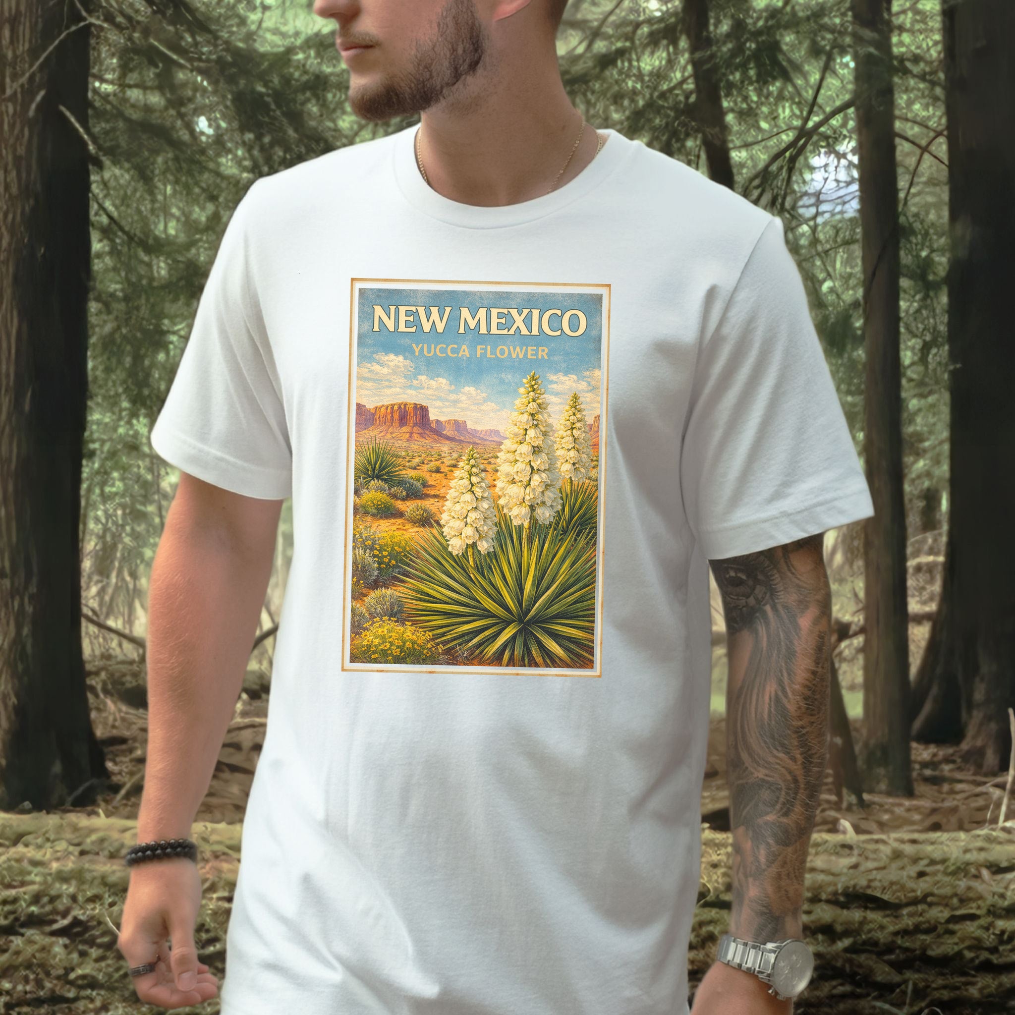 New Mexico Yucca Flower Desert Botanical Vintage Nature T-Shirt