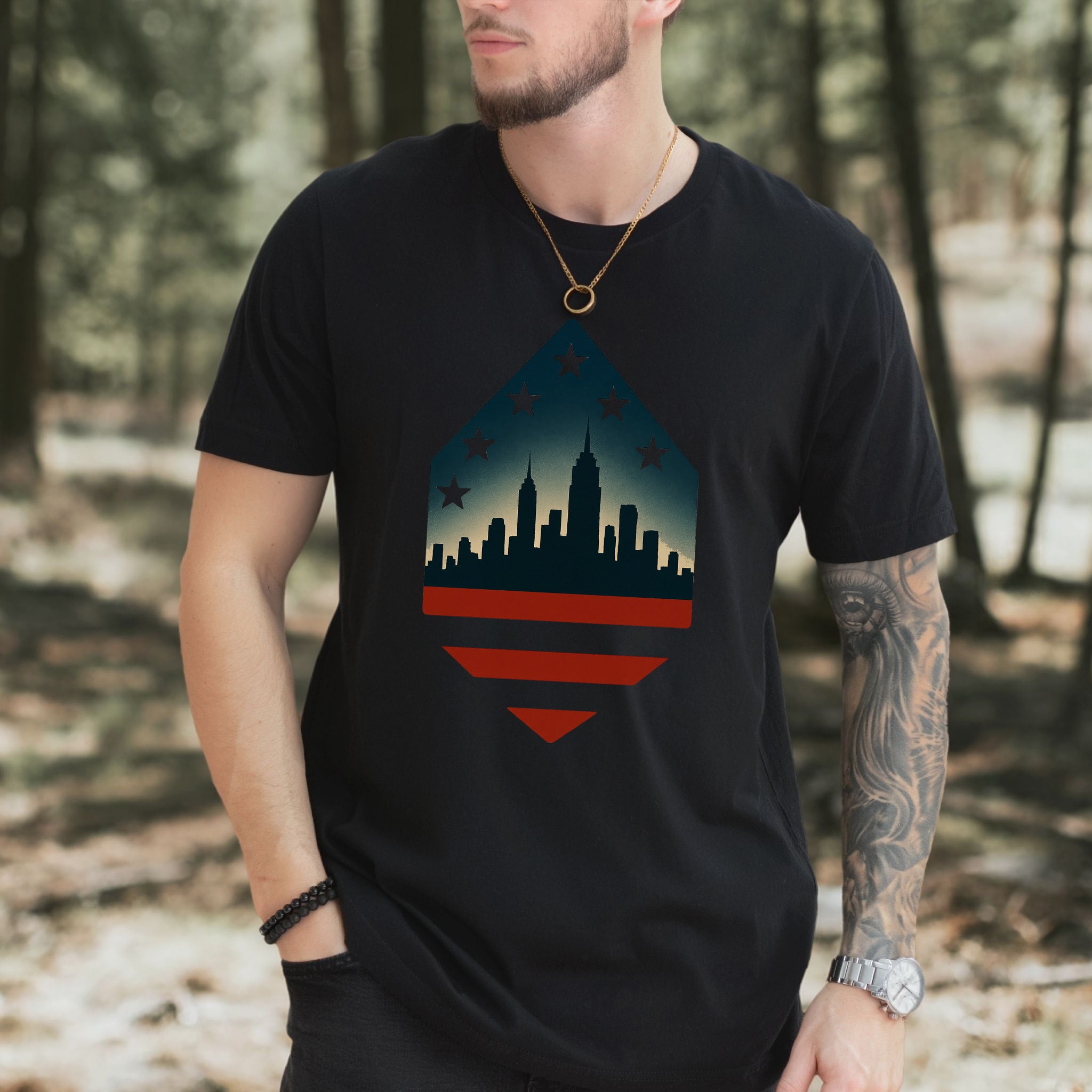 New York City Skyline 4th of July T-Shirt