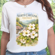 North Carolina Dogwood Mountain Botanical Vintage Nature T-Shirt