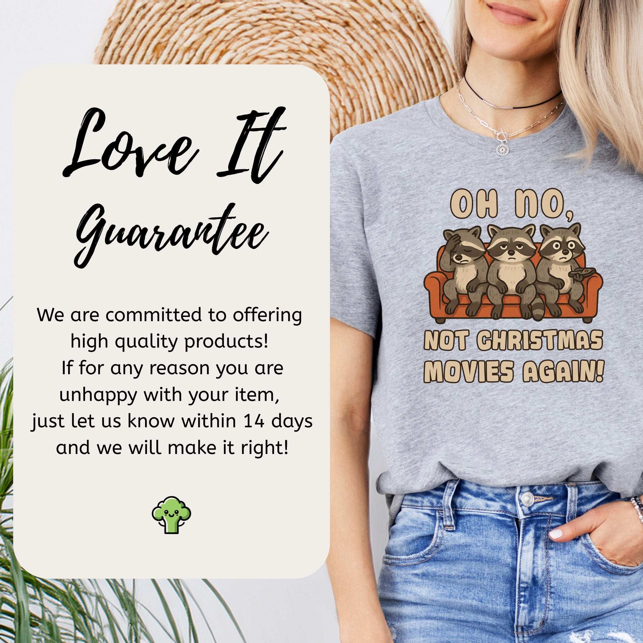 Not Christmas Movies Again Raccoon T-Shirt – Funny Holiday Movie Tee