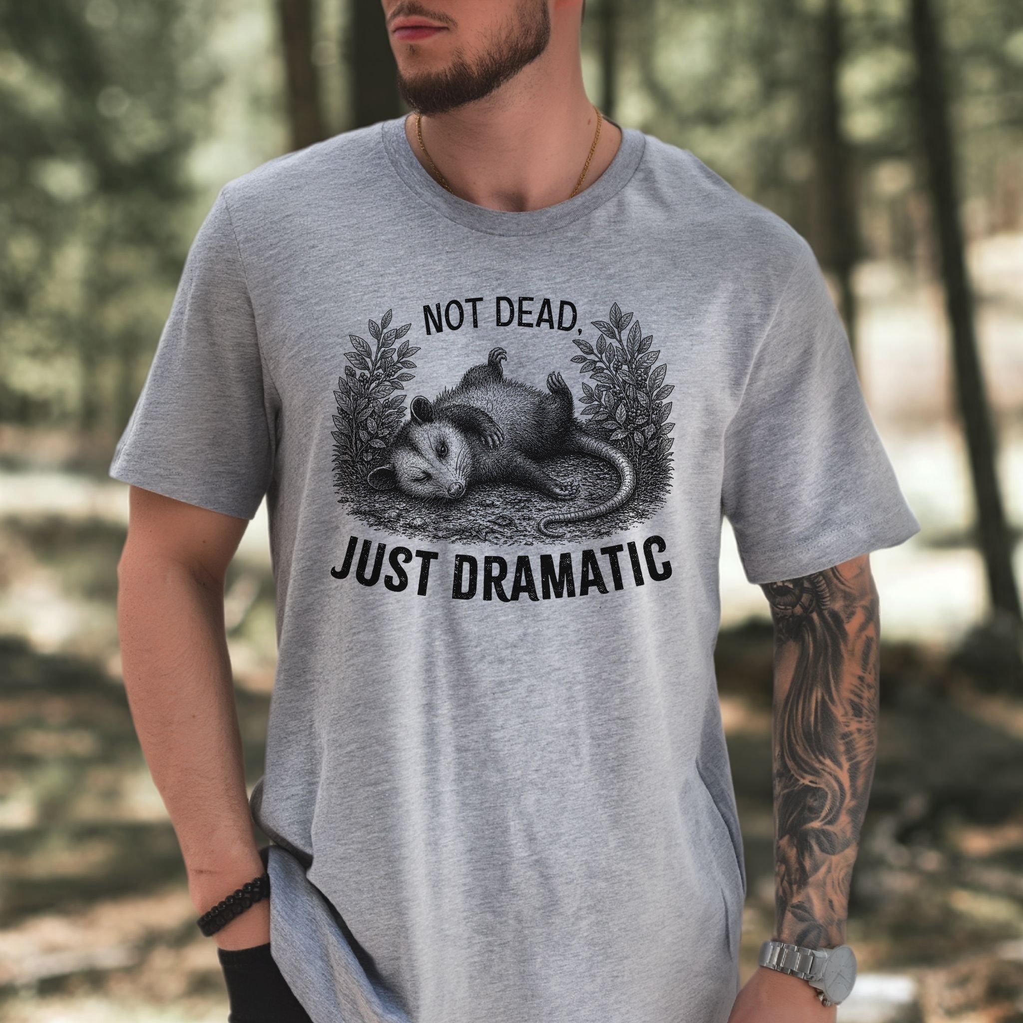 Not Dead Just Dramatic Funny Opossum Meme Anxiety Humor T-Shirt
