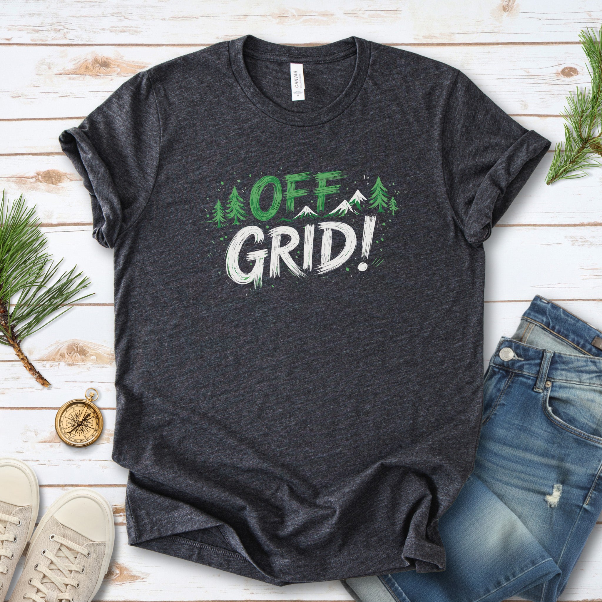 Off Grid Mountain Forest Digital Detox Adventure T-Shirt