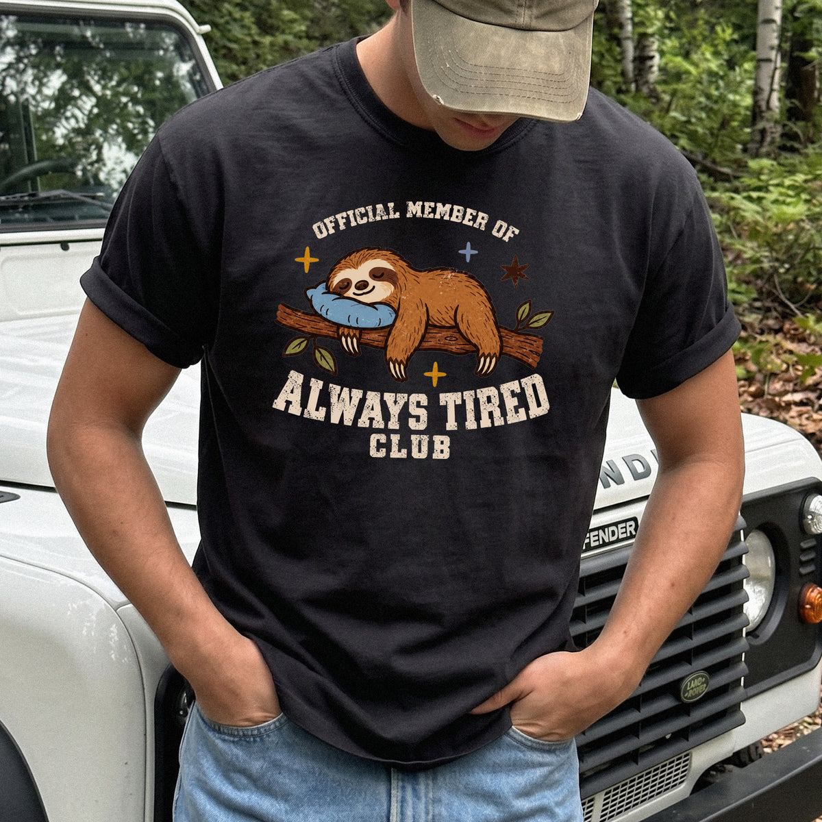 Always Tired Club Comfort Colors Shirt – Sleepy Sloth Tee