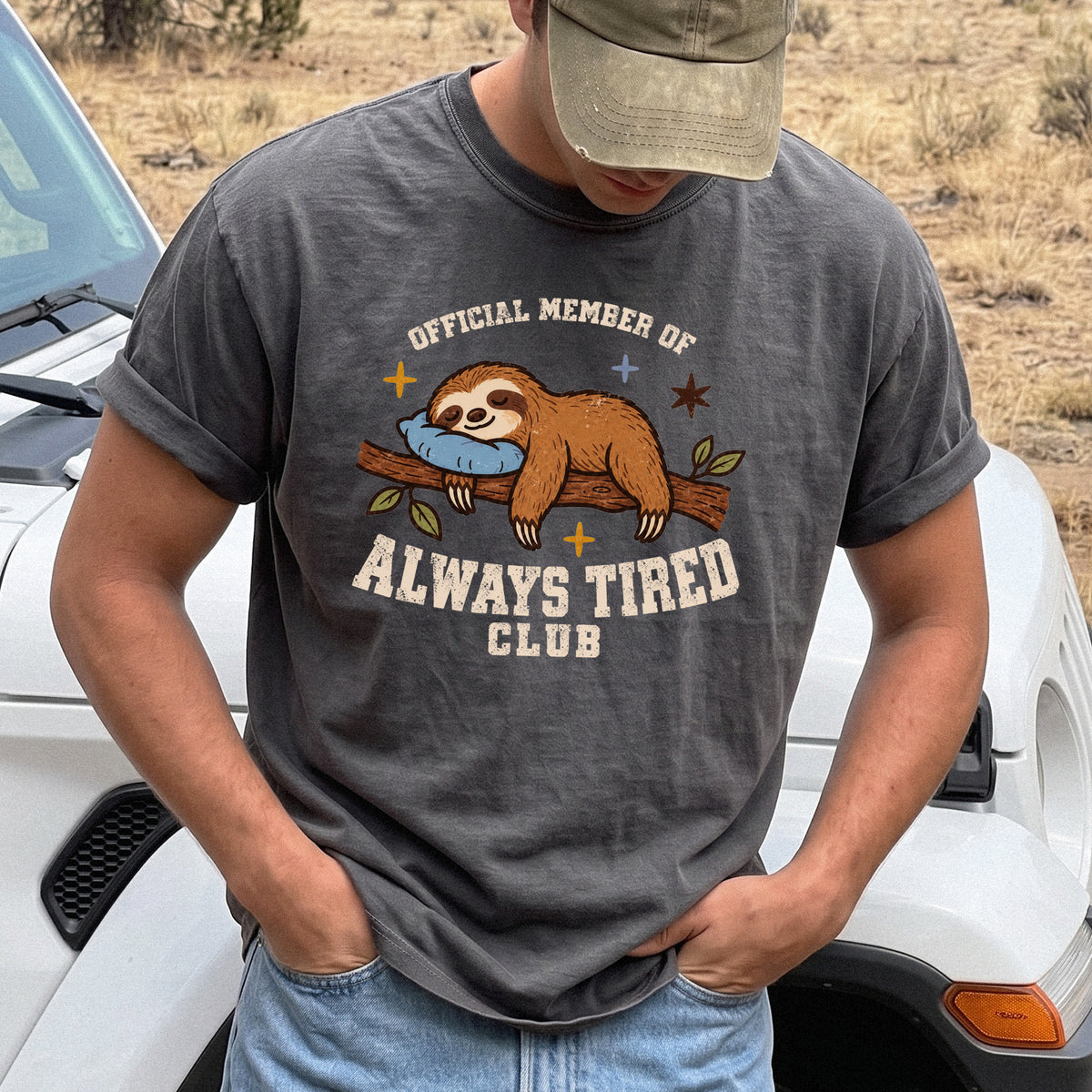 Always Tired Club Comfort Colors Shirt – Sleepy Sloth Tee