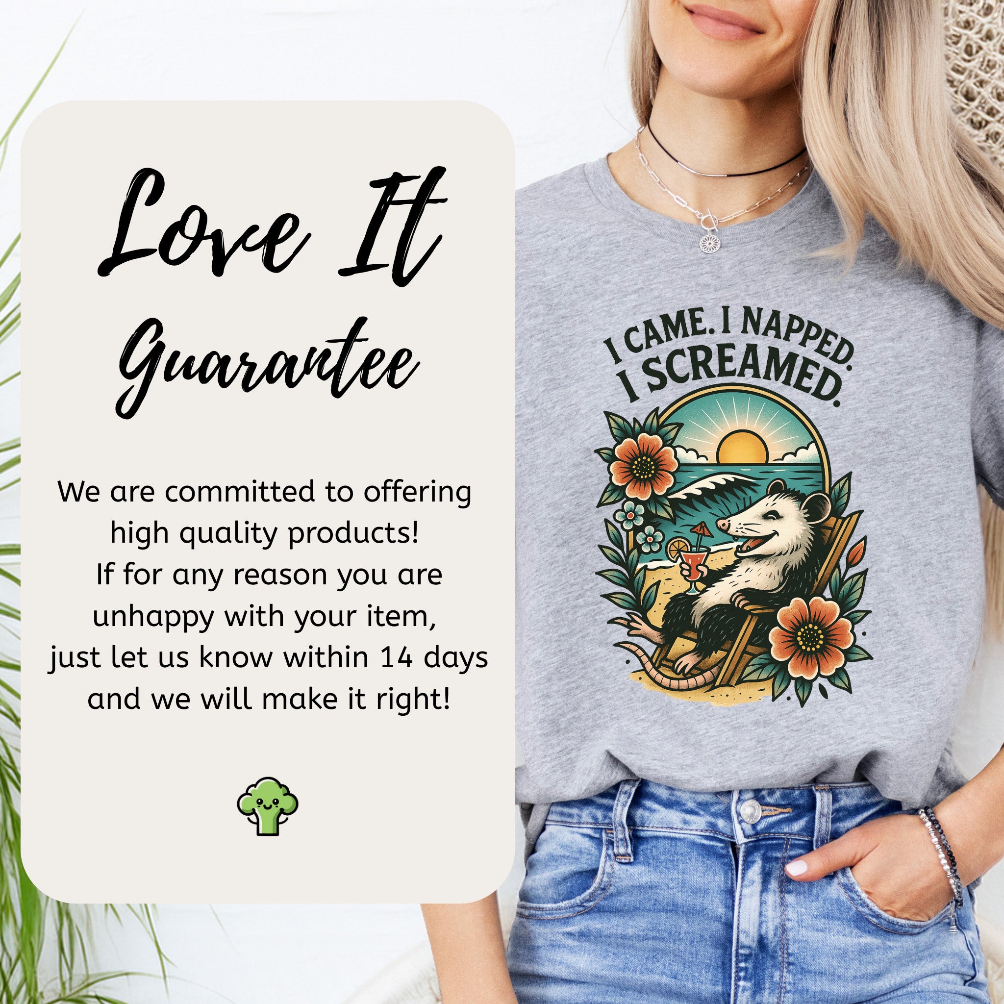 Opossum Beach Vacation – I Came, I Napped, I Screamed T-Shirt