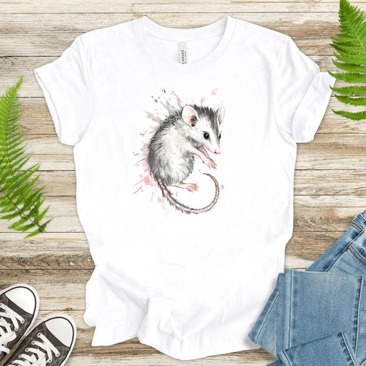 Watercolor Opossum T-Shirt – Artistic Wildlife Tee