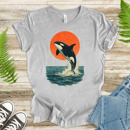 Vintage Orca Sunset T-Shirt – Japanese Style Ocean Spirit Tee