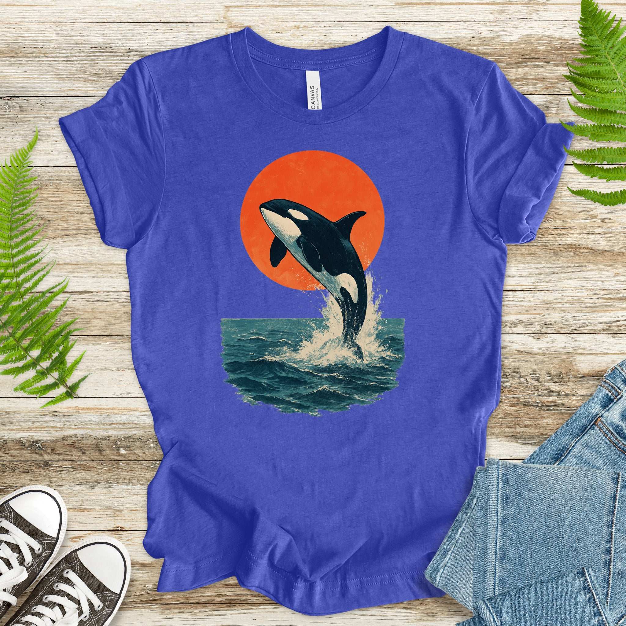 Vintage Orca Sunset T-Shirt – Japanese Style Ocean Spirit Tee