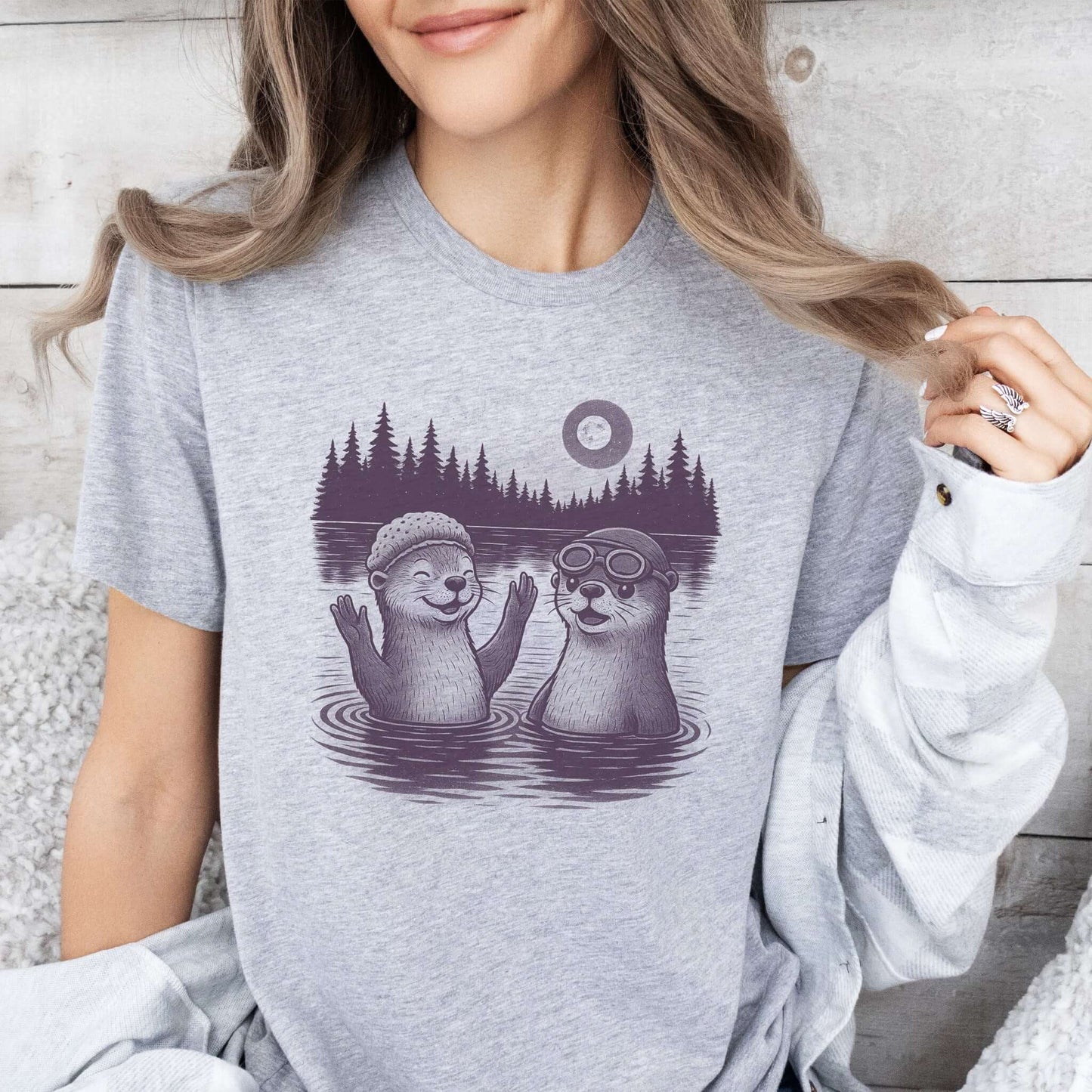 Otter Shirt – Cute & Funny River Otters Swimming T-Shirt