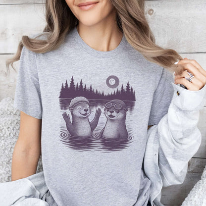 Otter Shirt – Cute & Funny River Otters Swimming T-Shirt