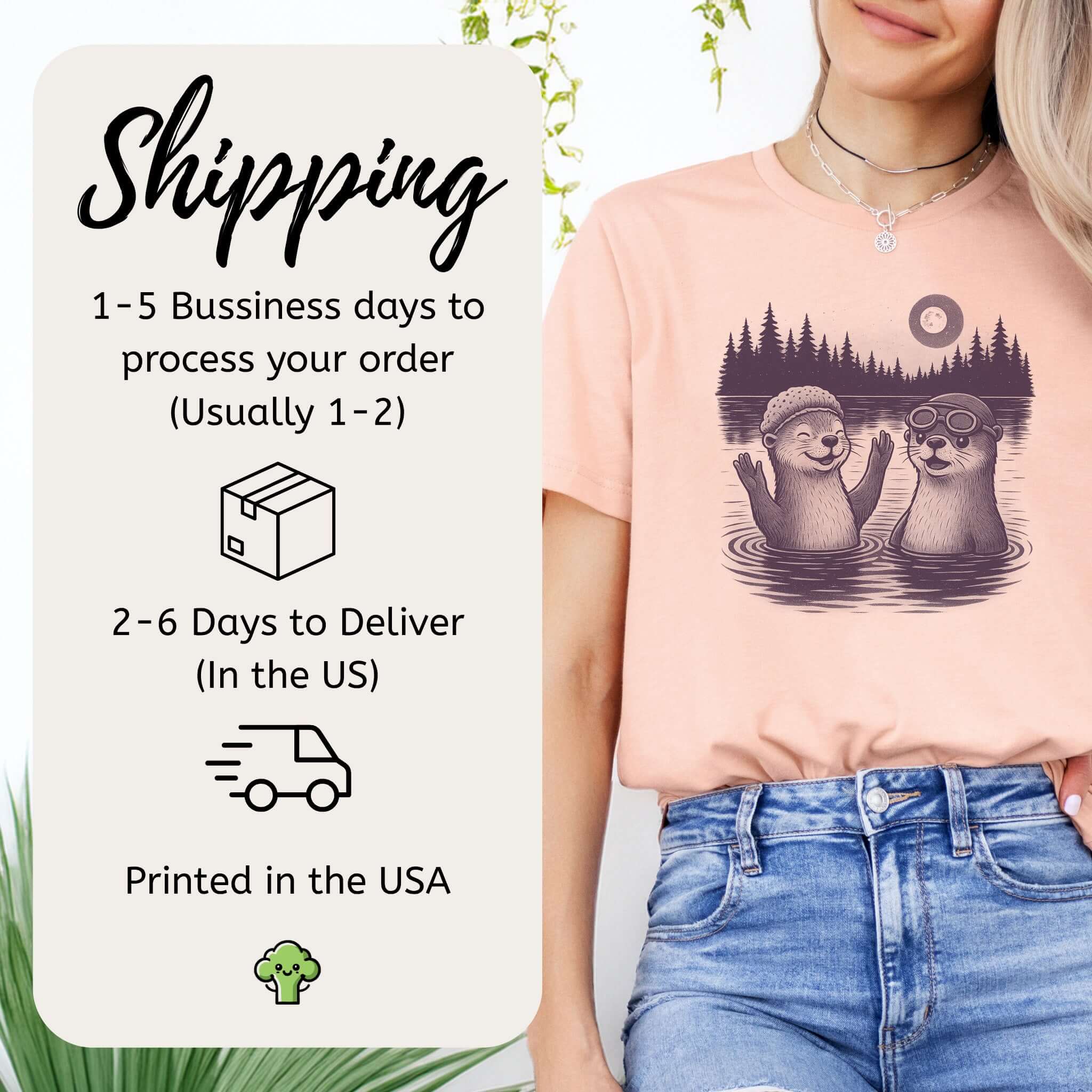 Otter Shirt – Cute & Funny River Otters Swimming T-Shirt