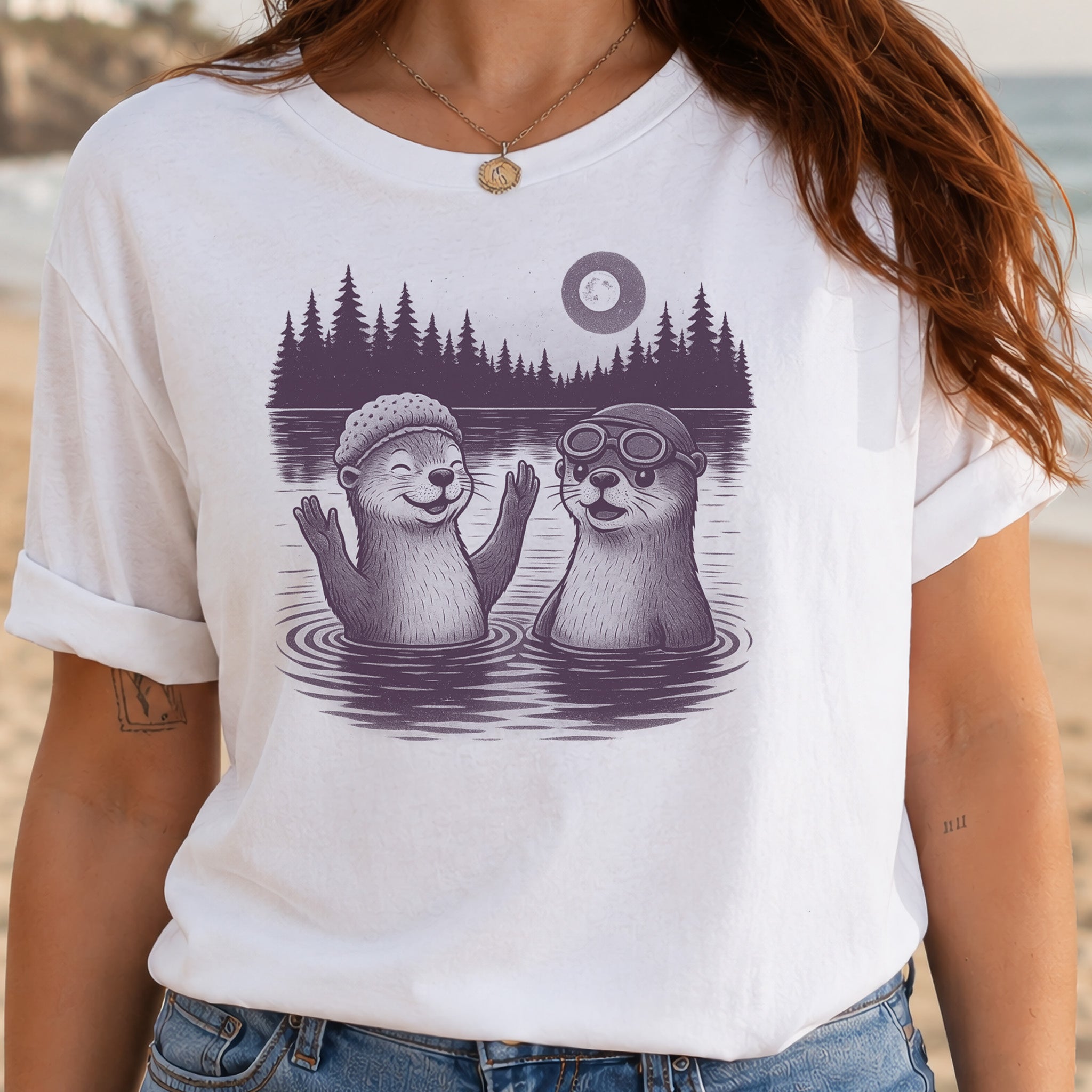 Otter Shirt – Cute & Funny River Otters Swimming T-Shirt