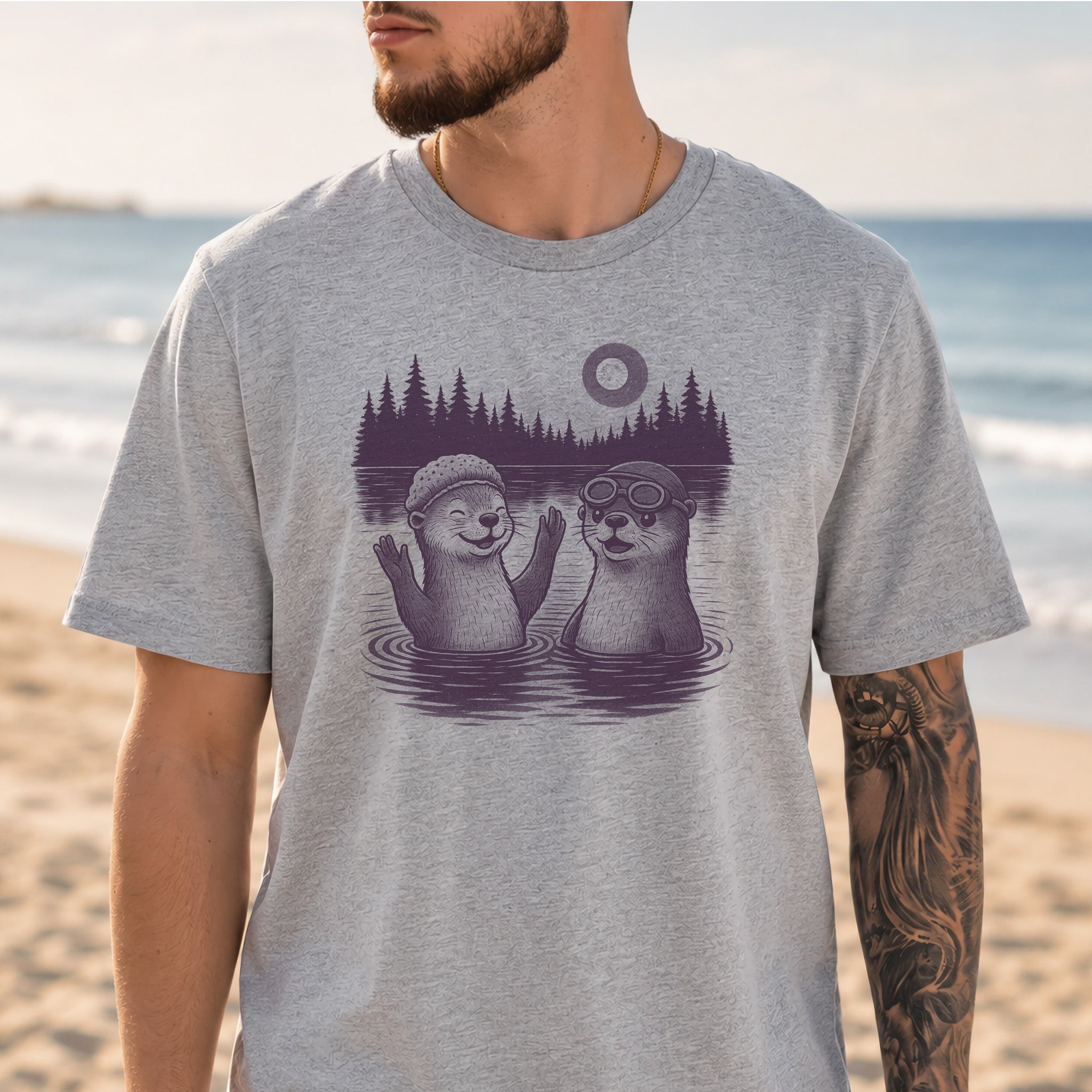 Otter Shirt – Cute & Funny River Otters Swimming T-Shirt