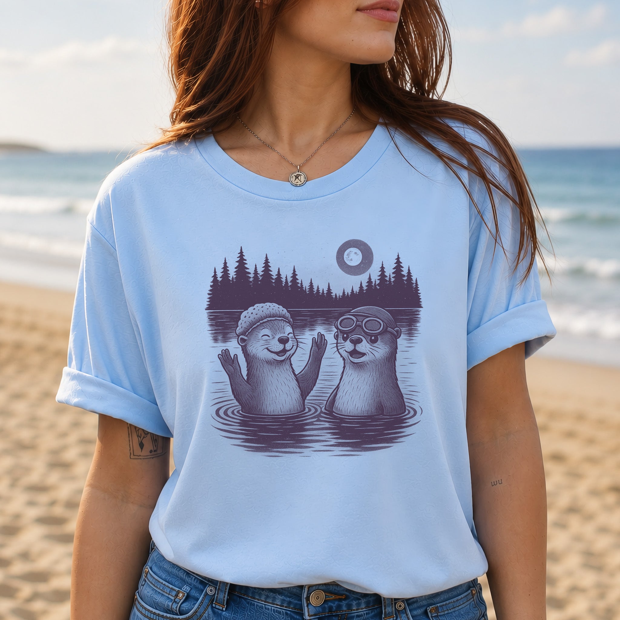 Otter Shirt – Cute & Funny River Otters Swimming T-Shirt