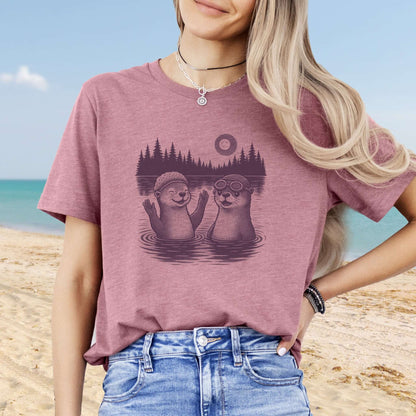 Otter Shirt – Cute & Funny River Otters Swimming T-Shirt