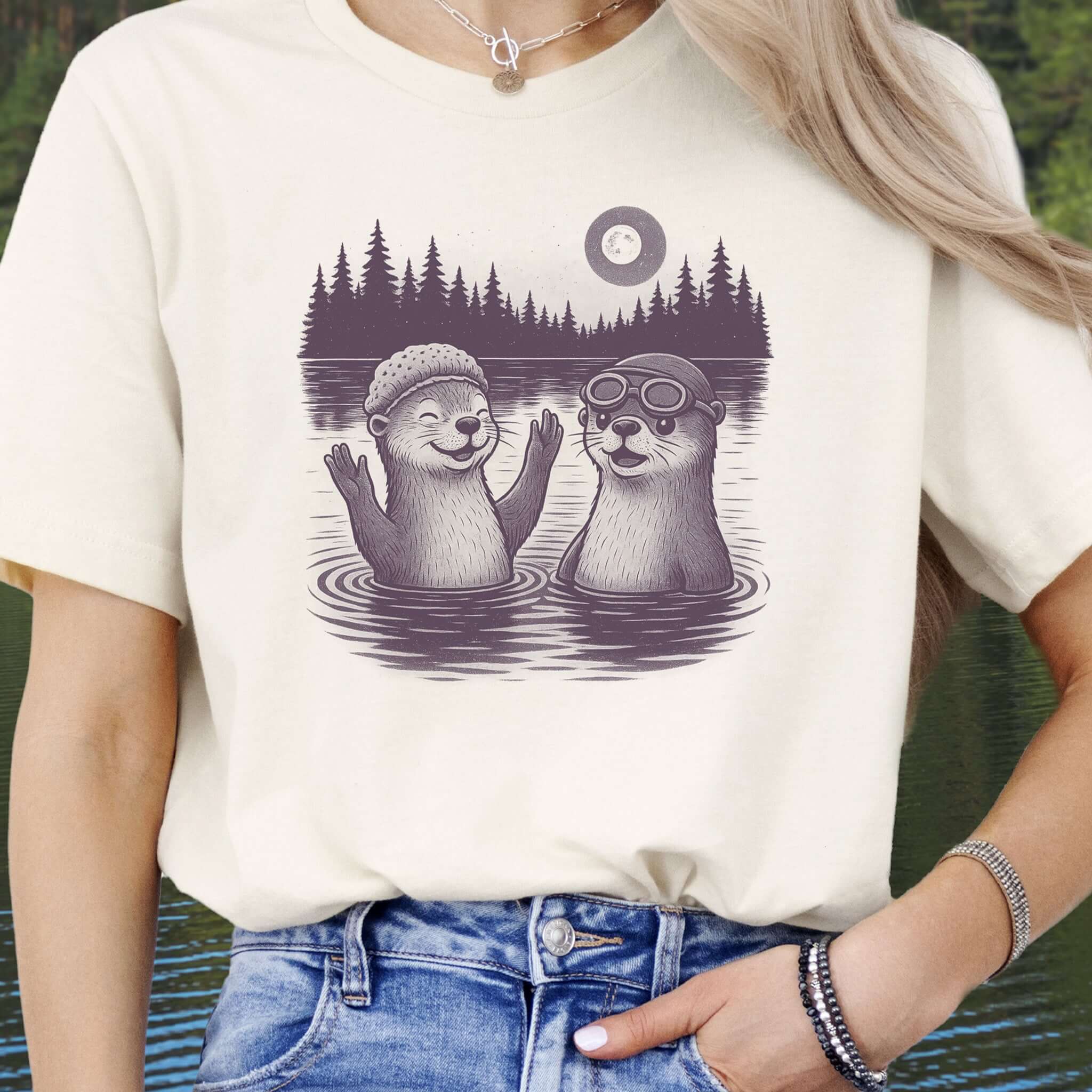 Otter Shirt – Cute & Funny River Otters Swimming T-Shirt