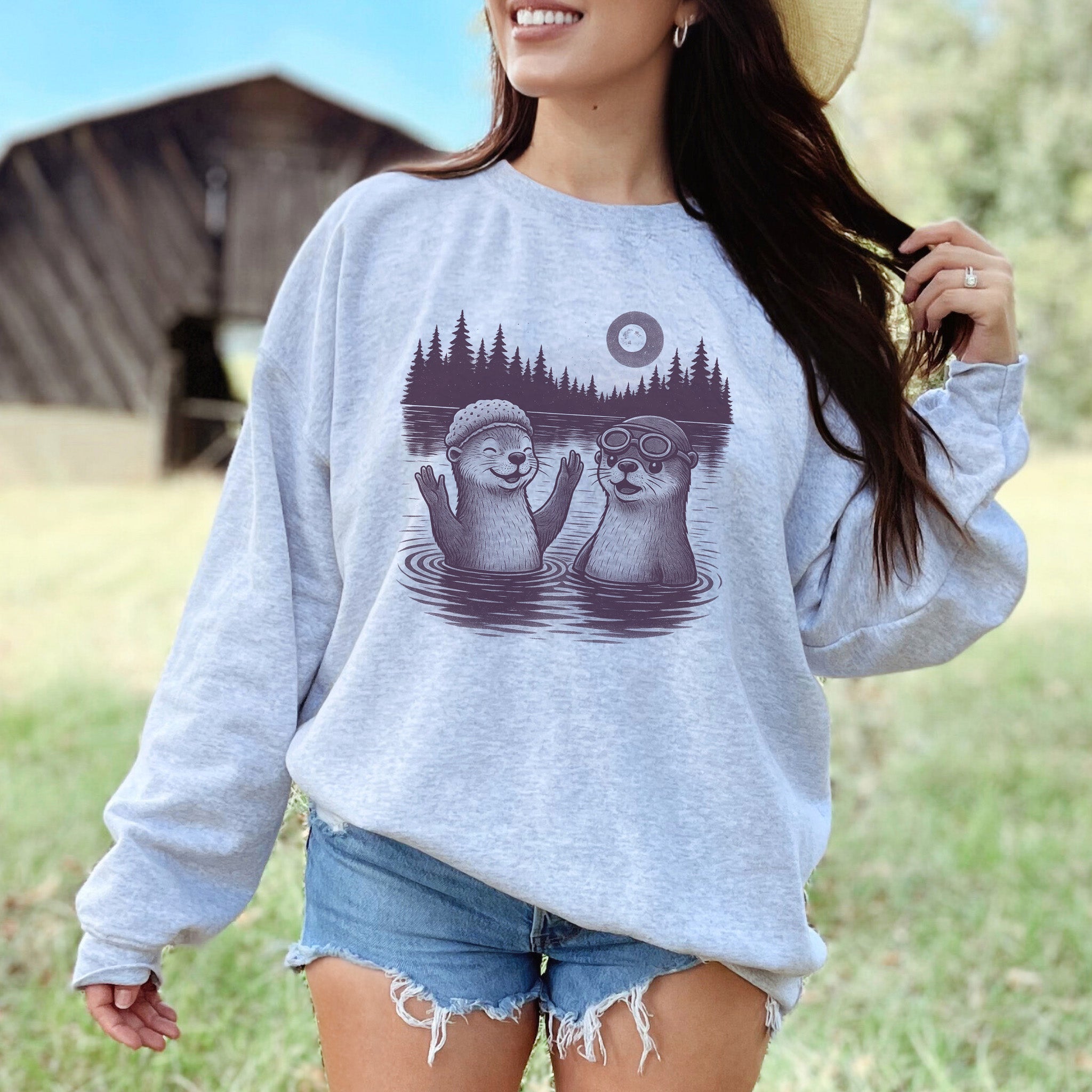 Otter Sweatshirt – Cute & Funny River Otters Mischief Crew