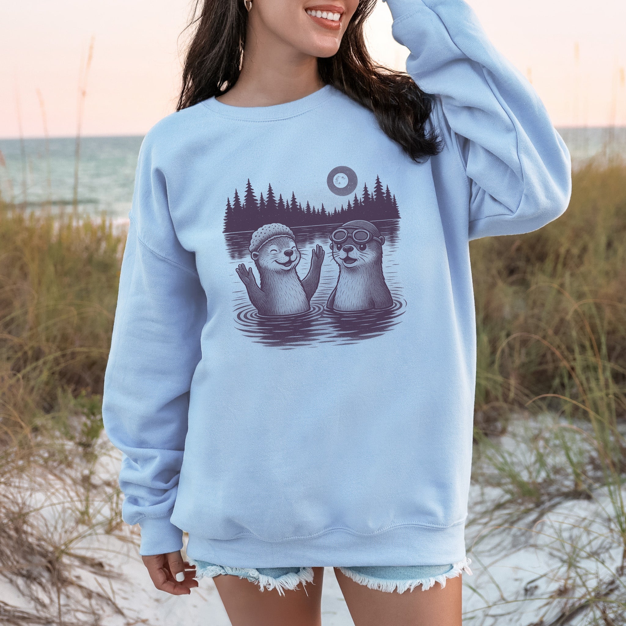 Otter Sweatshirt – Cute & Funny River Otters Mischief Crew