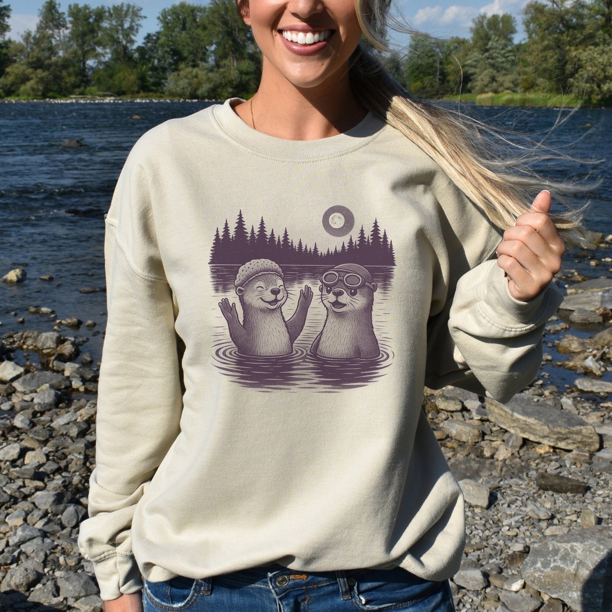 Otter Sweatshirt – Cute & Funny River Otters Mischief Crew