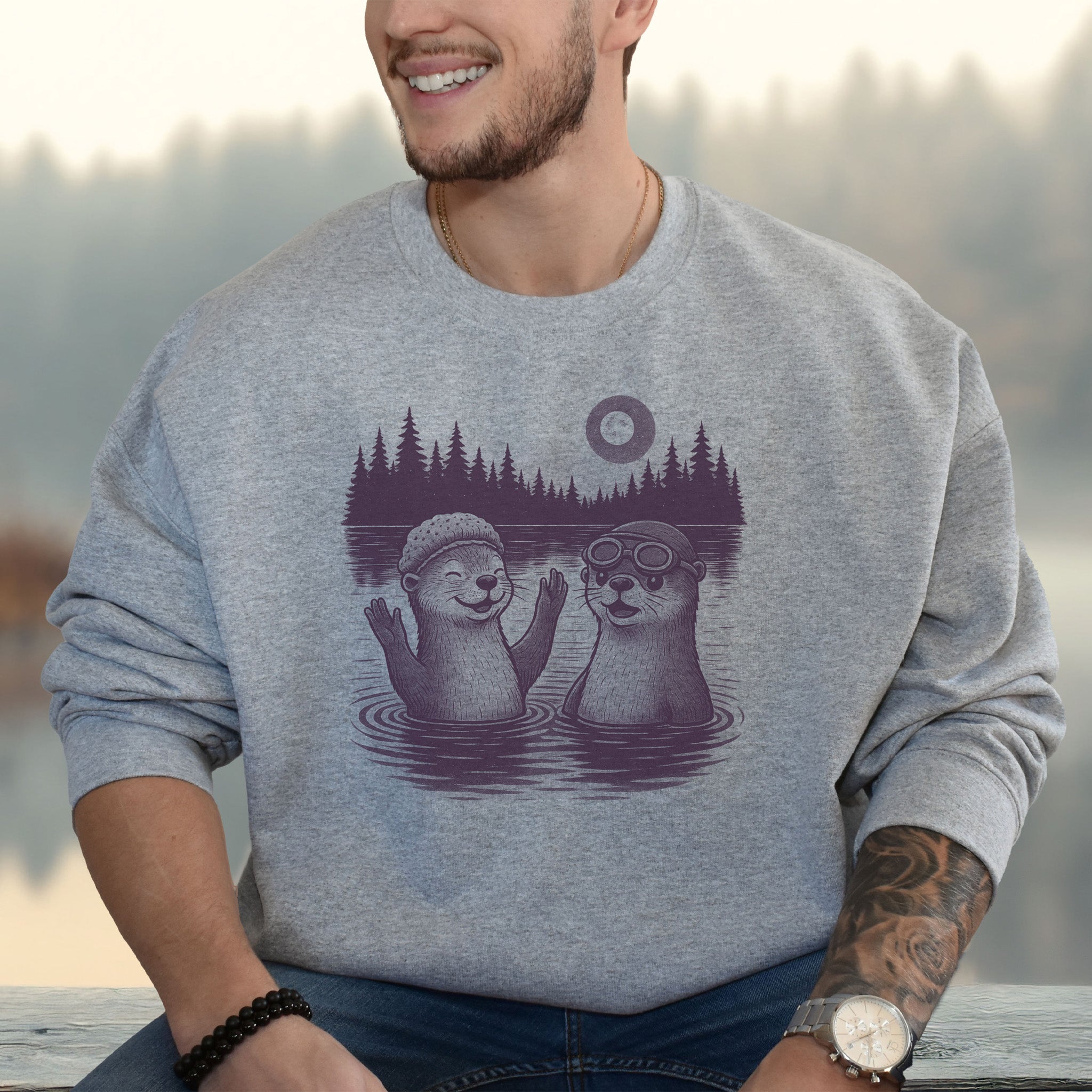 Otter Sweatshirt – Cute & Funny River Otters Mischief Crew