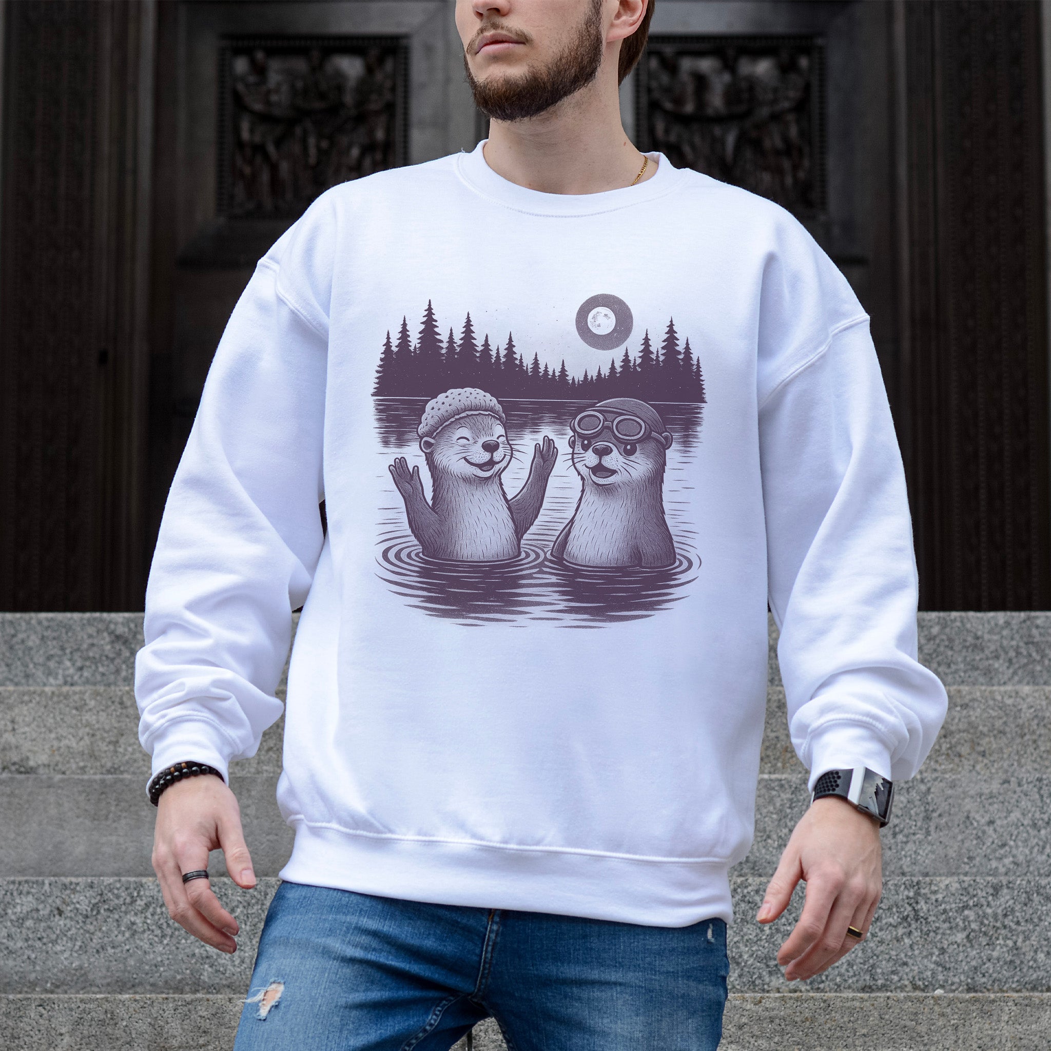 Otter Sweatshirt – Cute & Funny River Otters Mischief Crew