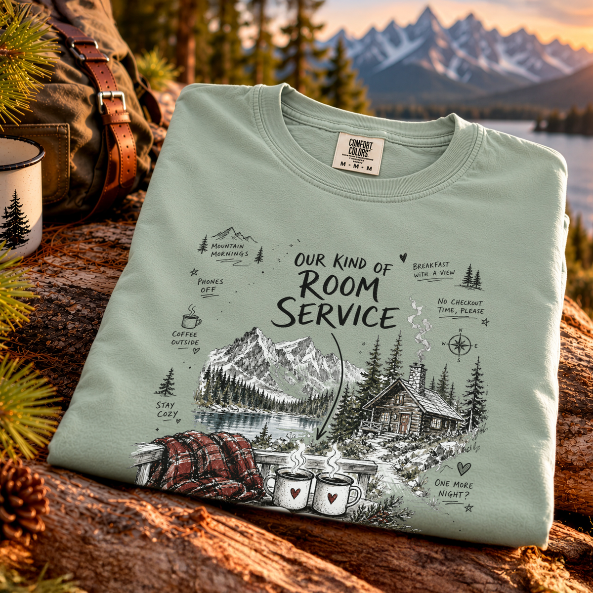 Our Kind of Room Service Comfort Colors Shirt – Rocky Mountain Cabin Tee