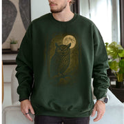 Owl Spirit Animal Sweatshirt – Full Moon Forest Wisdom Vibes featuring an owl design against a full moon backdrop.