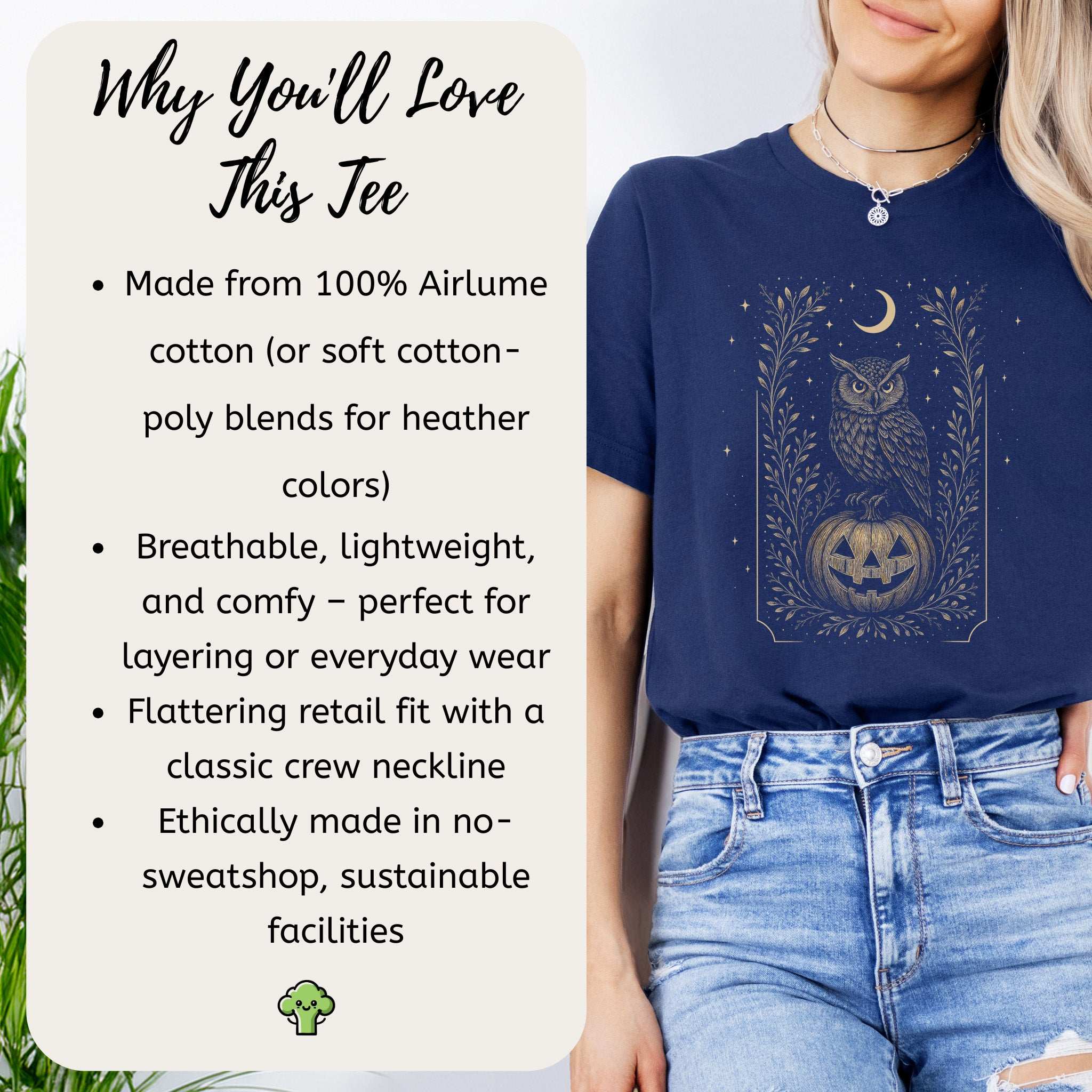 Owl Moon Halloween T-Shirt – Vintage Jack-O’-Lantern Night Bird Tee