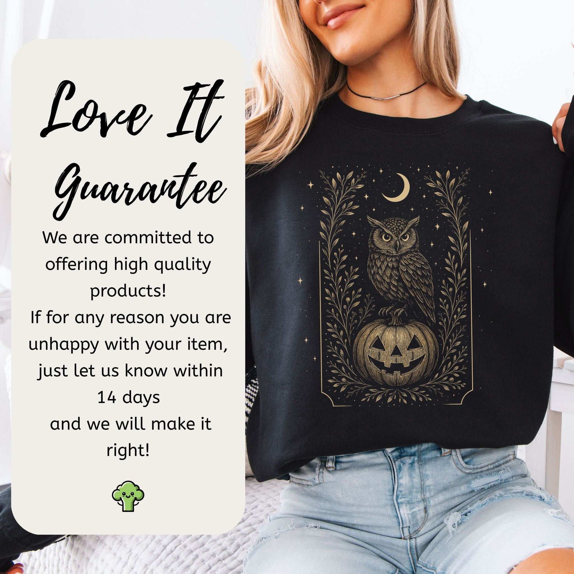 Owl Moon Halloween Sweatshirt – Vintage Jack-O’-Lantern Night Bird