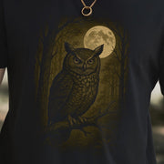 Owl Spirit Animal T-Shirt – Full Moon Forest Wisdom Vibes