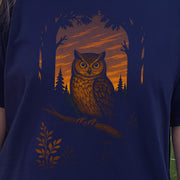 Owl Spirit Animal T-Shirt – Sunset Forest Gaze Vibes